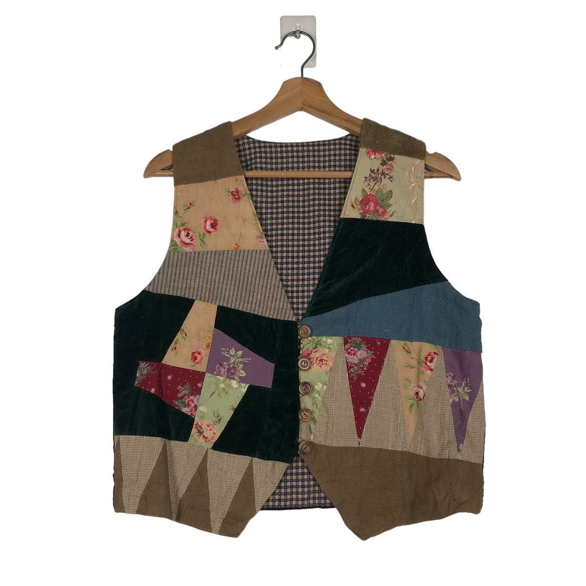 Japanese Brand 🔥VINTAGE VEST PATCHWORK DESIGN RARE ISSEY MIYAKE STYLE Size US S / EU 44-46 / 1 - 3 Thumbnail
