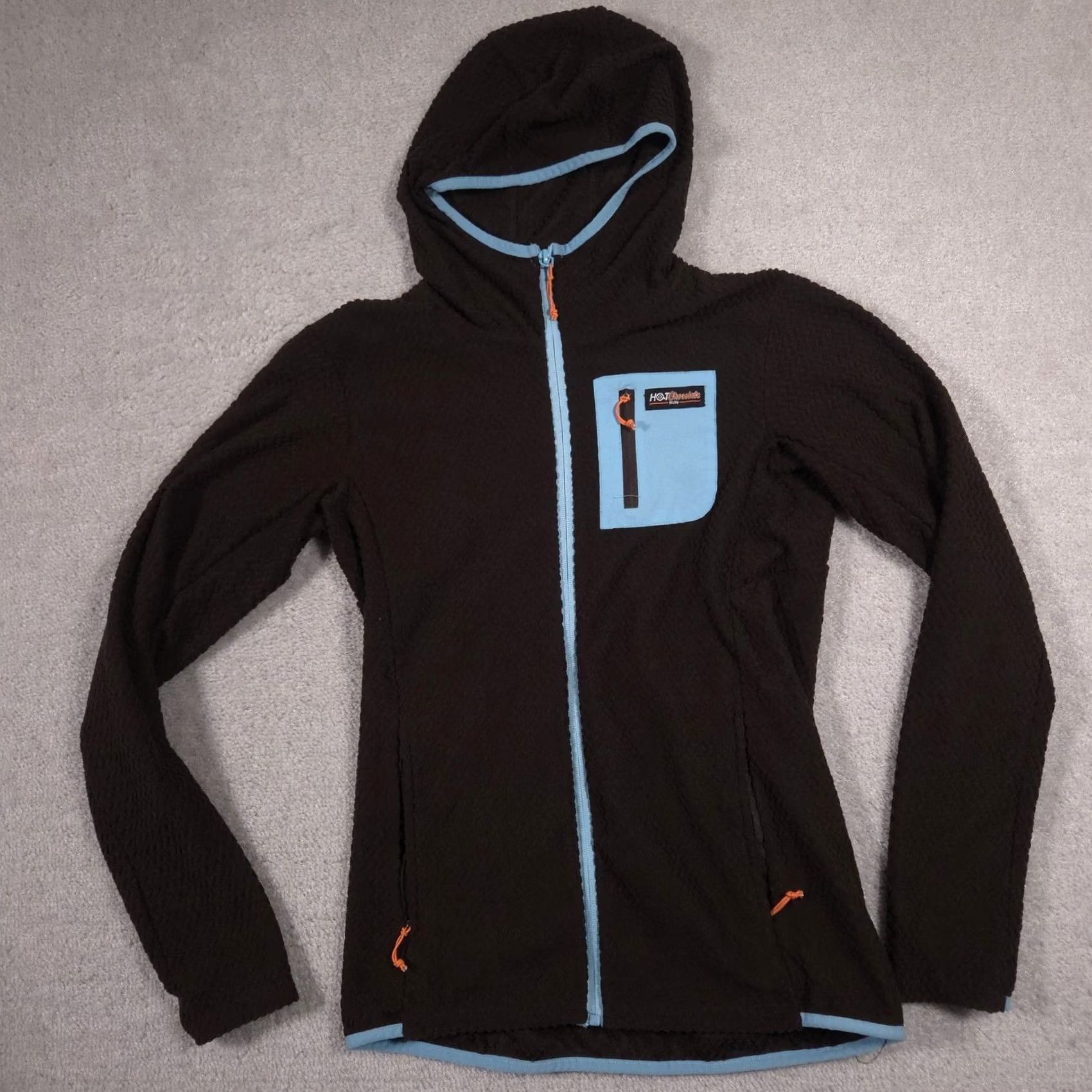 CHOCOOLATE Ventures Endurance Jacket Womens Small Black Hot Chocolate Run Hooded Full Zip Jacket Size S / US 4 / IT 40 - 2 Thumbnail