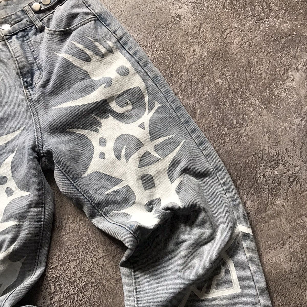Vintage Vintage Y2K Distressed Baggy Jeans Grunge Skate Graphic 27 Size 27" / US 4 / IT 40 - 4 Thumbnail