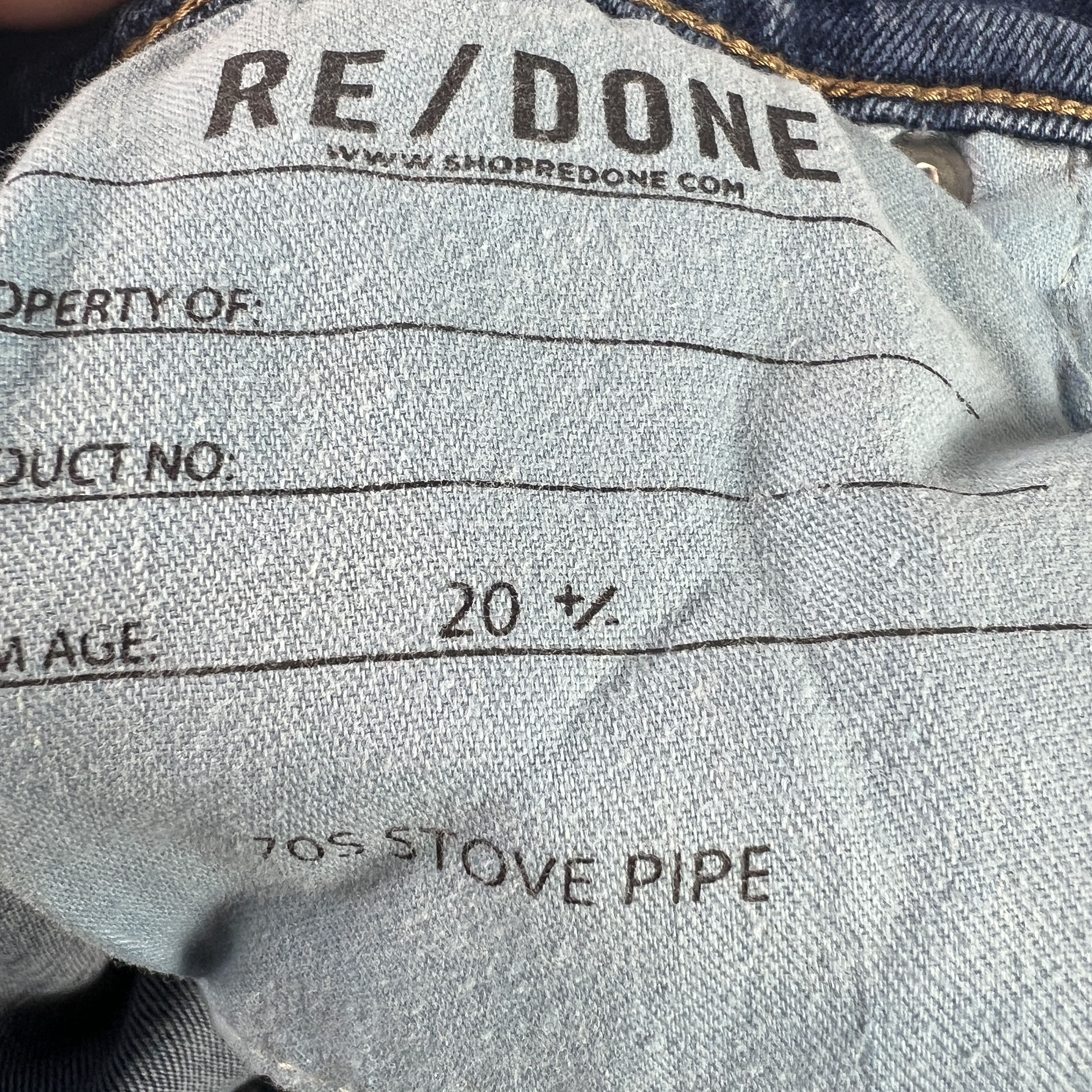 RE/DONE Re/Done Jean 70s Stove Pipe High Rise Skinny Crop Blue Denim Size 25" / US 0 / IT 36 - 10 Thumbnail