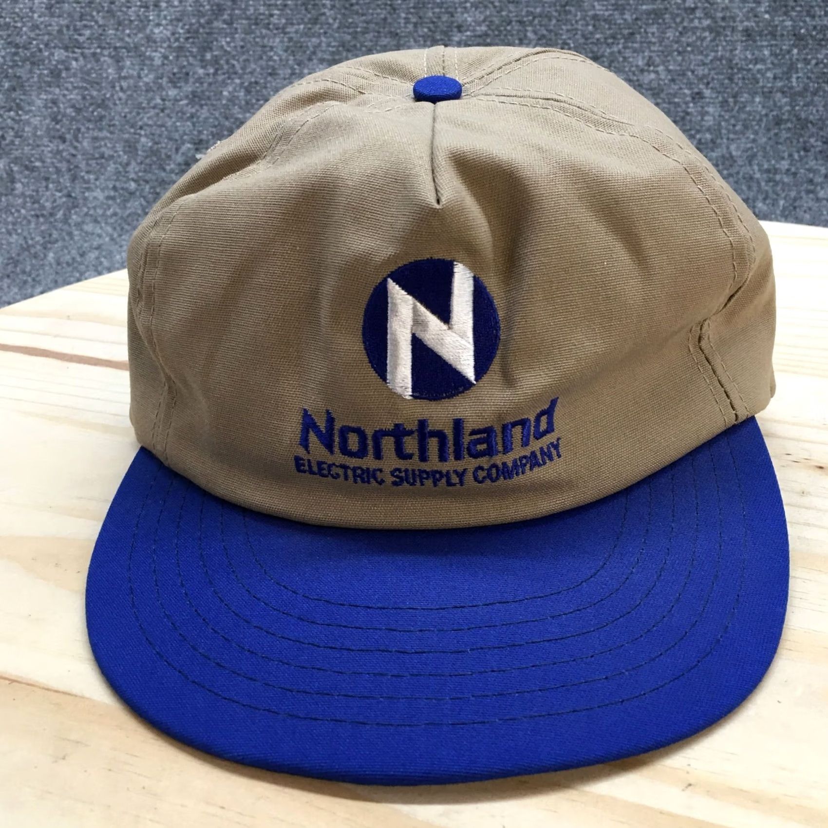 Vintage Northland Electric Supply Co Baseball Hat Mens Beige One Size Flat Brim Size ONE SIZE - 2 Thumbnail