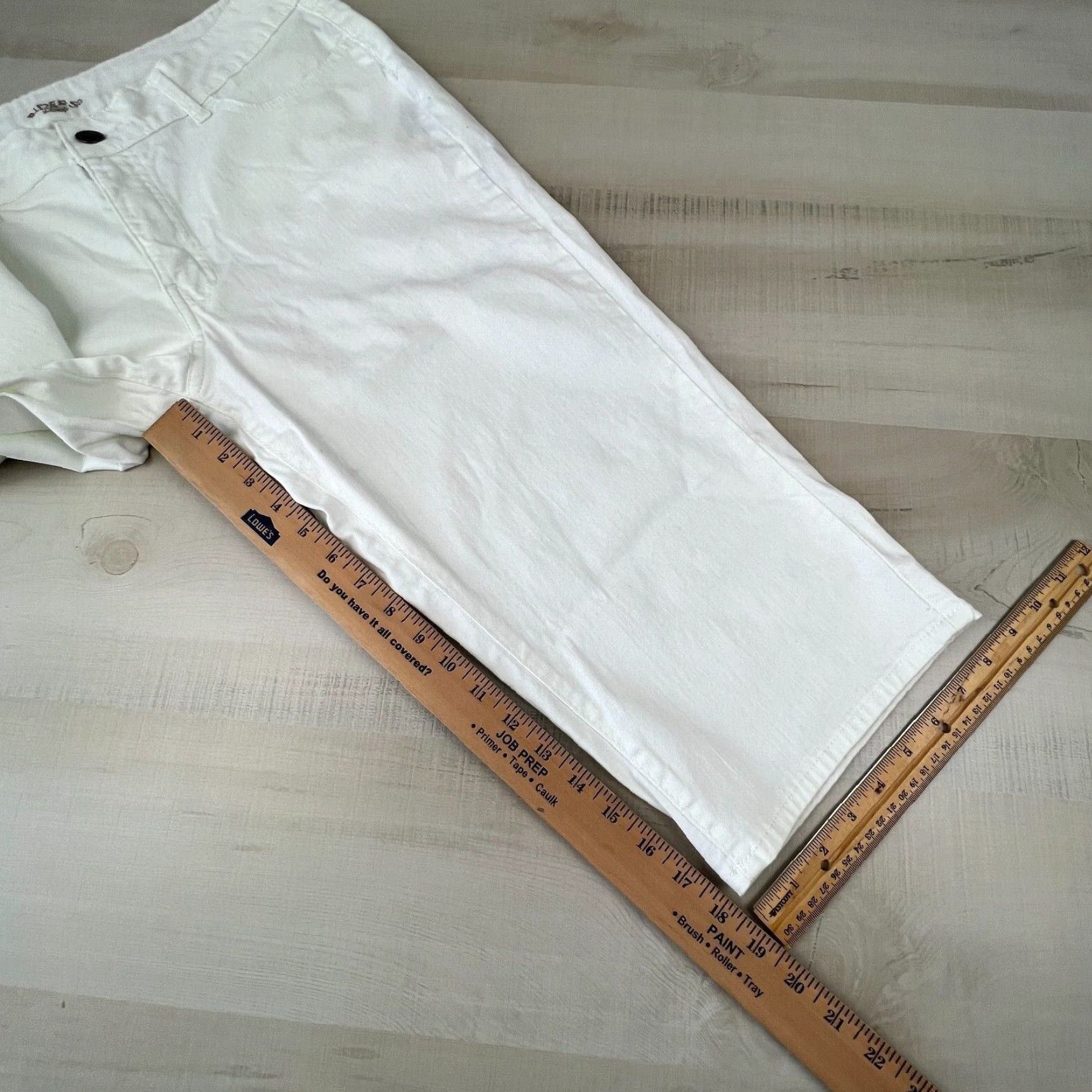 Lee Lee Riders Womens White Denim Capri Jeans 34 Waist Size 24" / US 00 / IT 34 - 7 Thumbnail