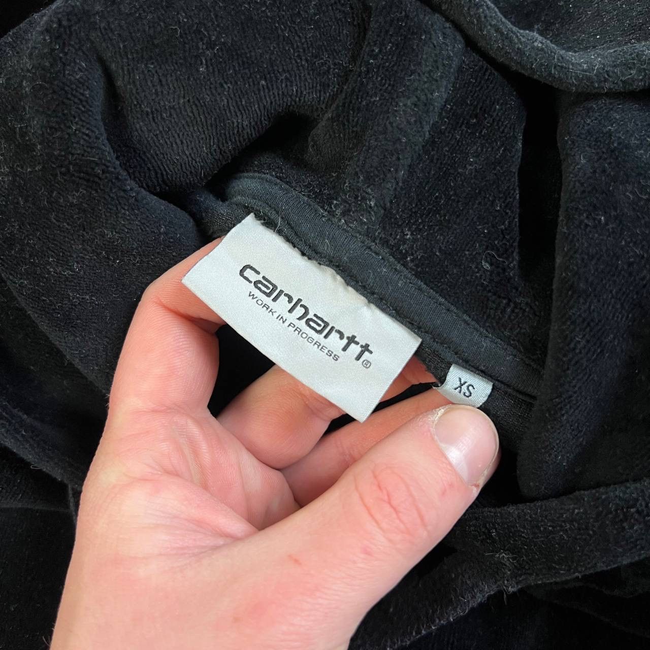Carhartt Wip Carhartt WIP Mini Logo Full Black Velour Hoodie Size US XS / EU 42 / 0 - 5 Thumbnail