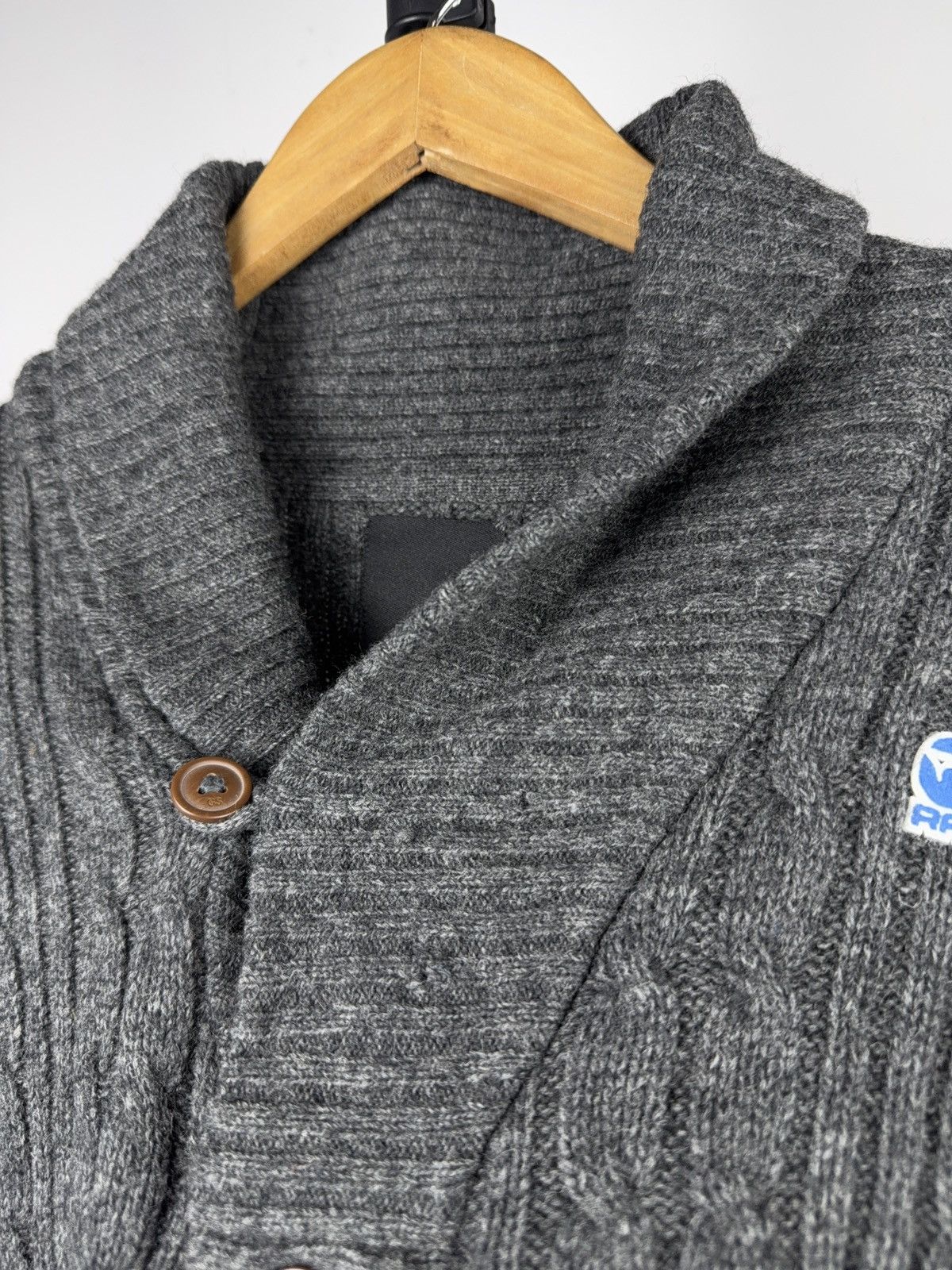 G-Star 00s Y2K G-Star RAW Cable Knit Shawl Cardigan Wool Blend Size US S / EU 44-46 / 1 - 6 Thumbnail