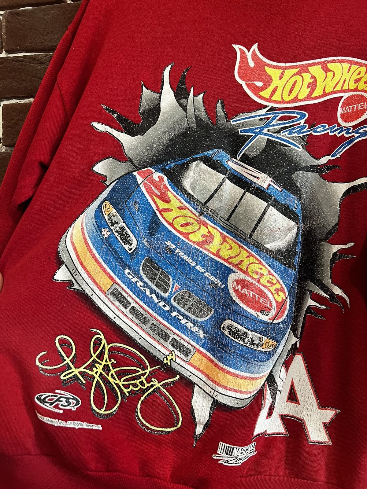 NASCAR 90s Vintage Hot Wheels Racing Nascar Sweatshirt Flame Red L Size US L / EU 52-54 / 3 - 8 Thumbnail