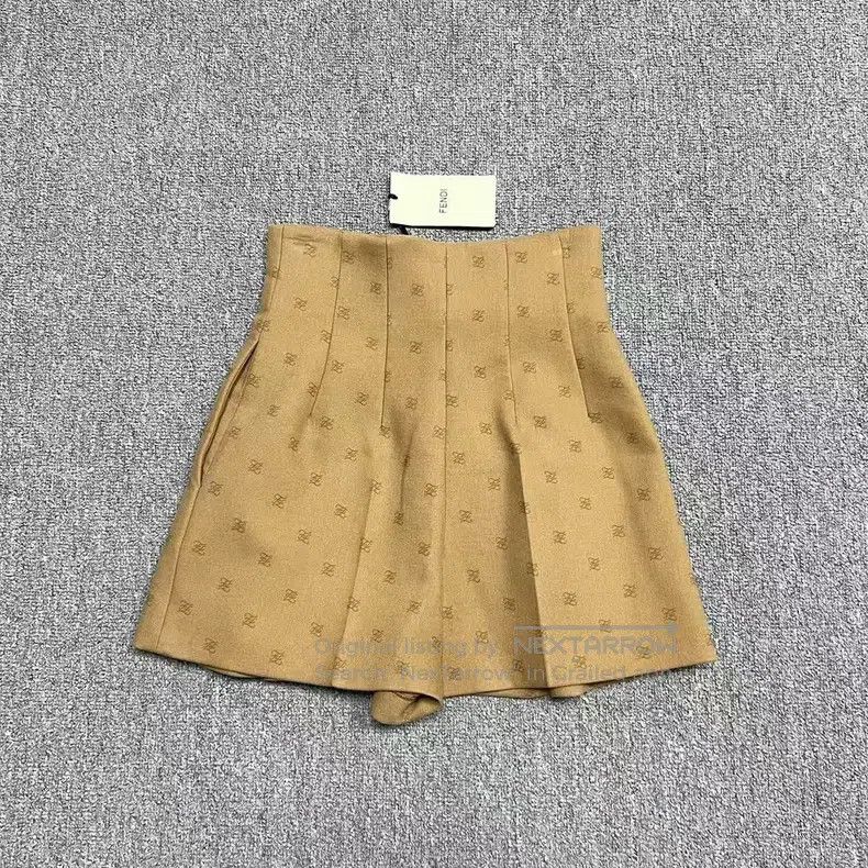 Fendi Fendi Camel Color Monogram Printed Short Pants Size 25" / US 0 / IT 36 - 2 Thumbnail