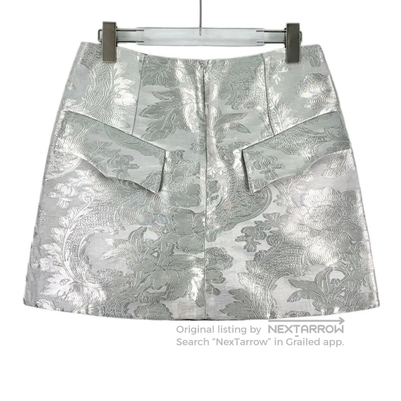 Louis Vuitton Louis Vuitton Silver Floral Embossed A-line Skirt. Size 37" - 1 Thumbnail