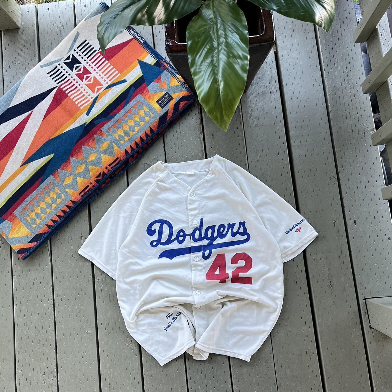 MLB × Vintage JACKIE ROBINSON Los Angeles DODGERS Baseball Jersey MLB Size US XL / EU 56 / 4 - 3 Thumbnail