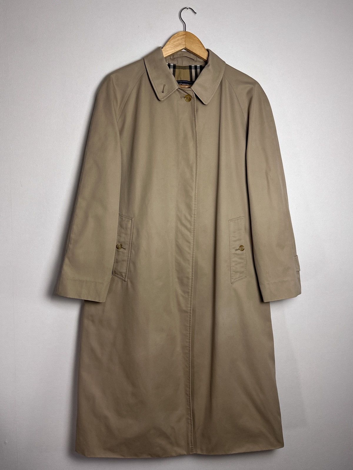 Burberrys London Vintage Trench Coat Nova Check Size 14