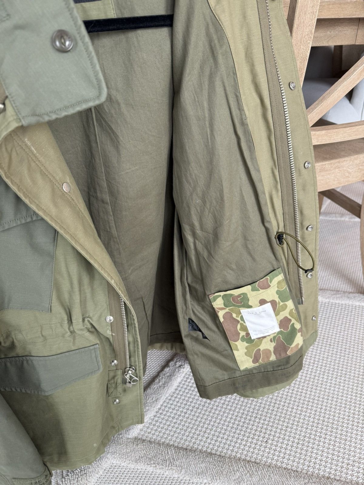 Rag & Bone Rag & Bone Military Two Tone Green Jacket (M) Size US M / EU 48-50 / 2 - 3 Thumbnail