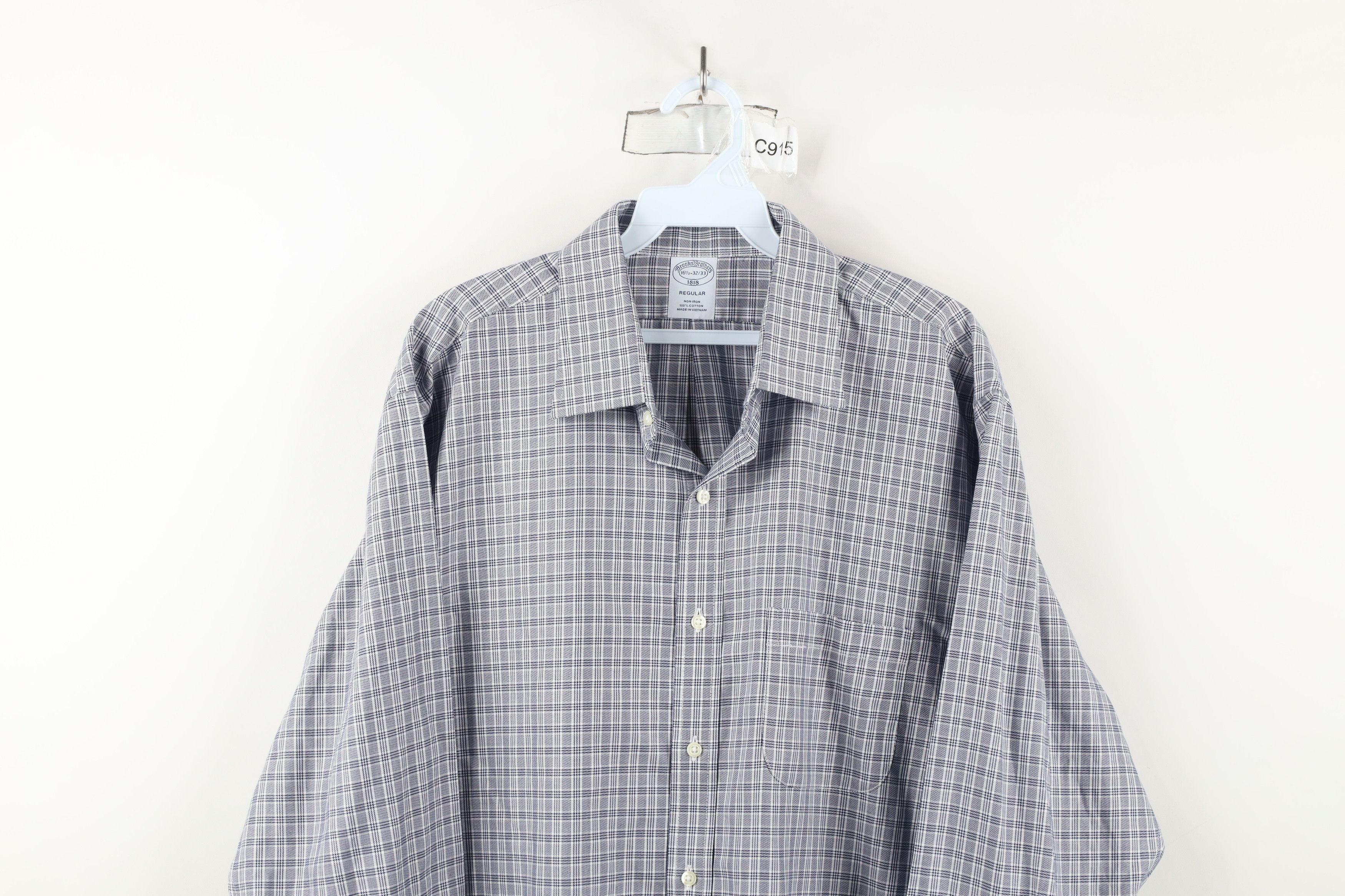 Brooks Brothers × Vintage Vintage Brooks Brothers Non Iron Collared Button Shirt Plaid Size US M / EU 48-50 / 2 - 2 Thumbnail
