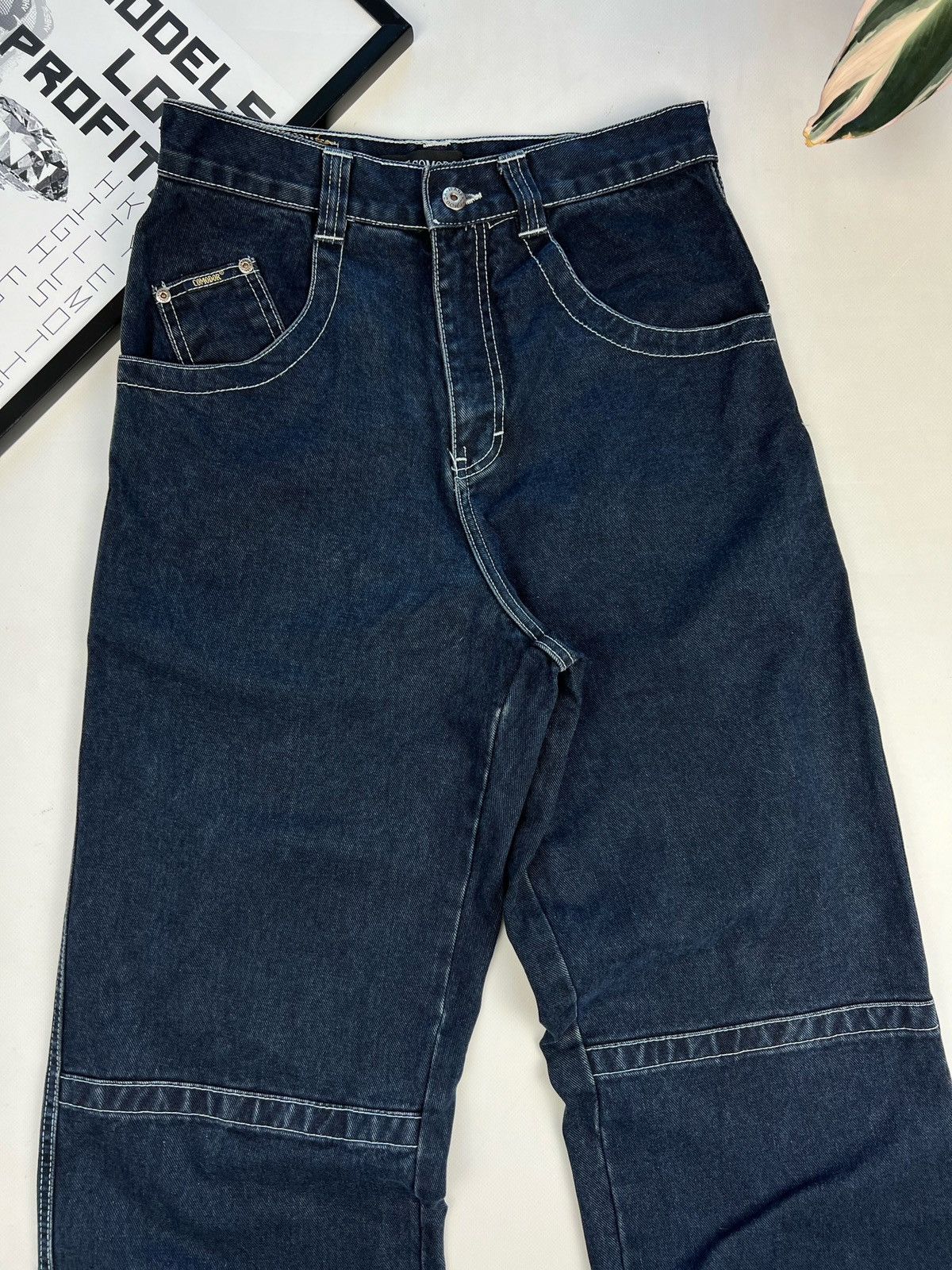 Japanese Brand Opium embroidered spider web jeans double knee pants 30x32 Size US 30 / EU 46 - 3 Thumbnail