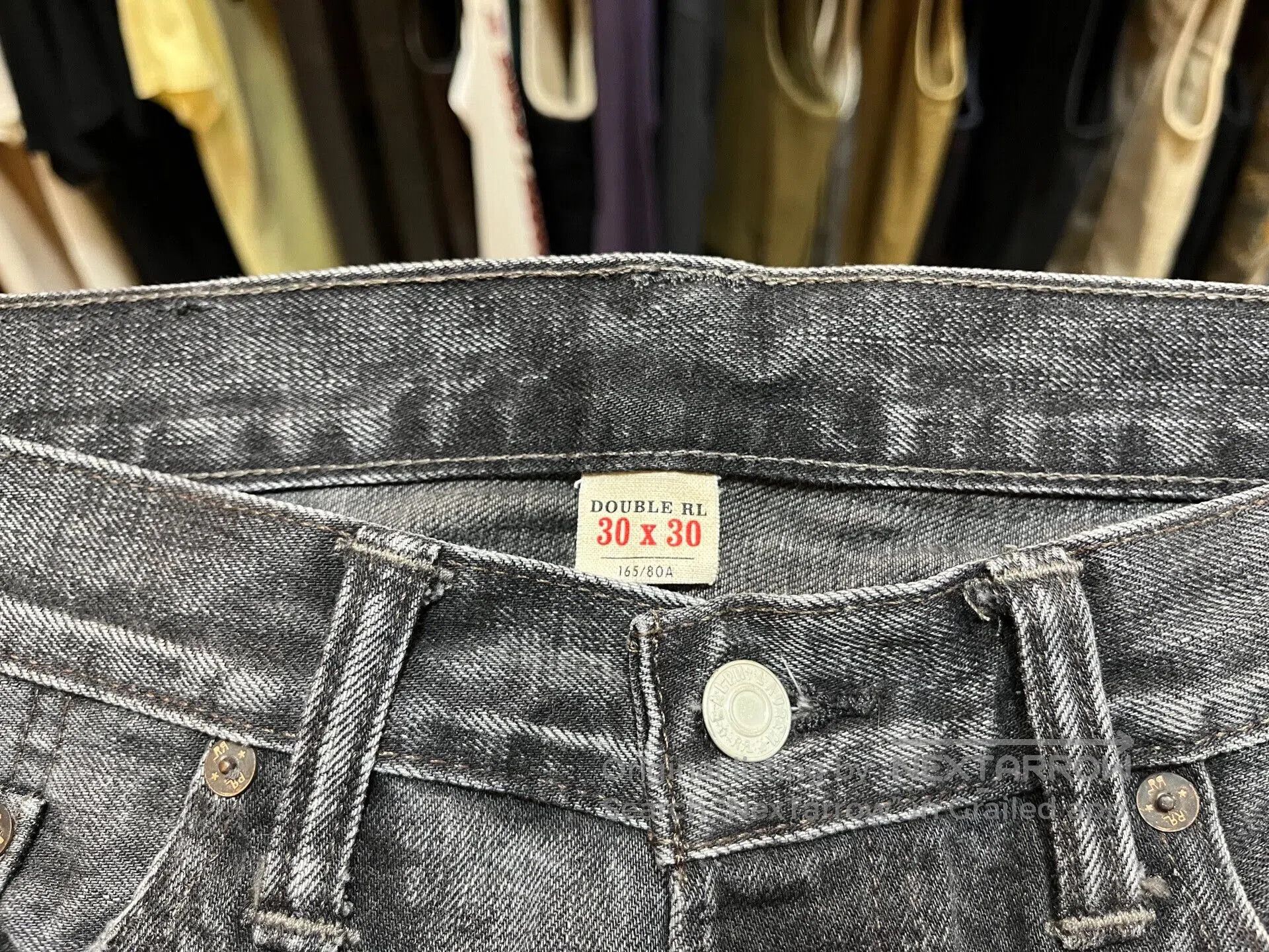 RRL Ralph Lauren double rl black denim jeans 30x30. Size US 30 / EU 46 - 3 Thumbnail