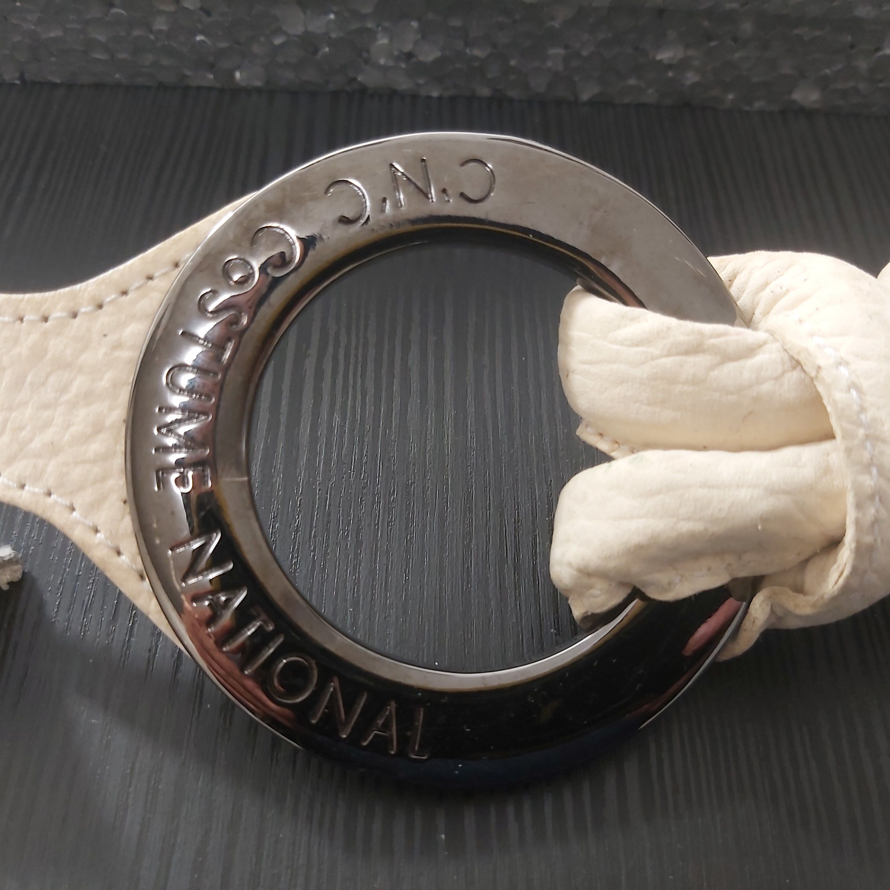 Costume National Costume National belt large metal rings cream leather belt Size ONE SIZE - 2 Thumbnail
