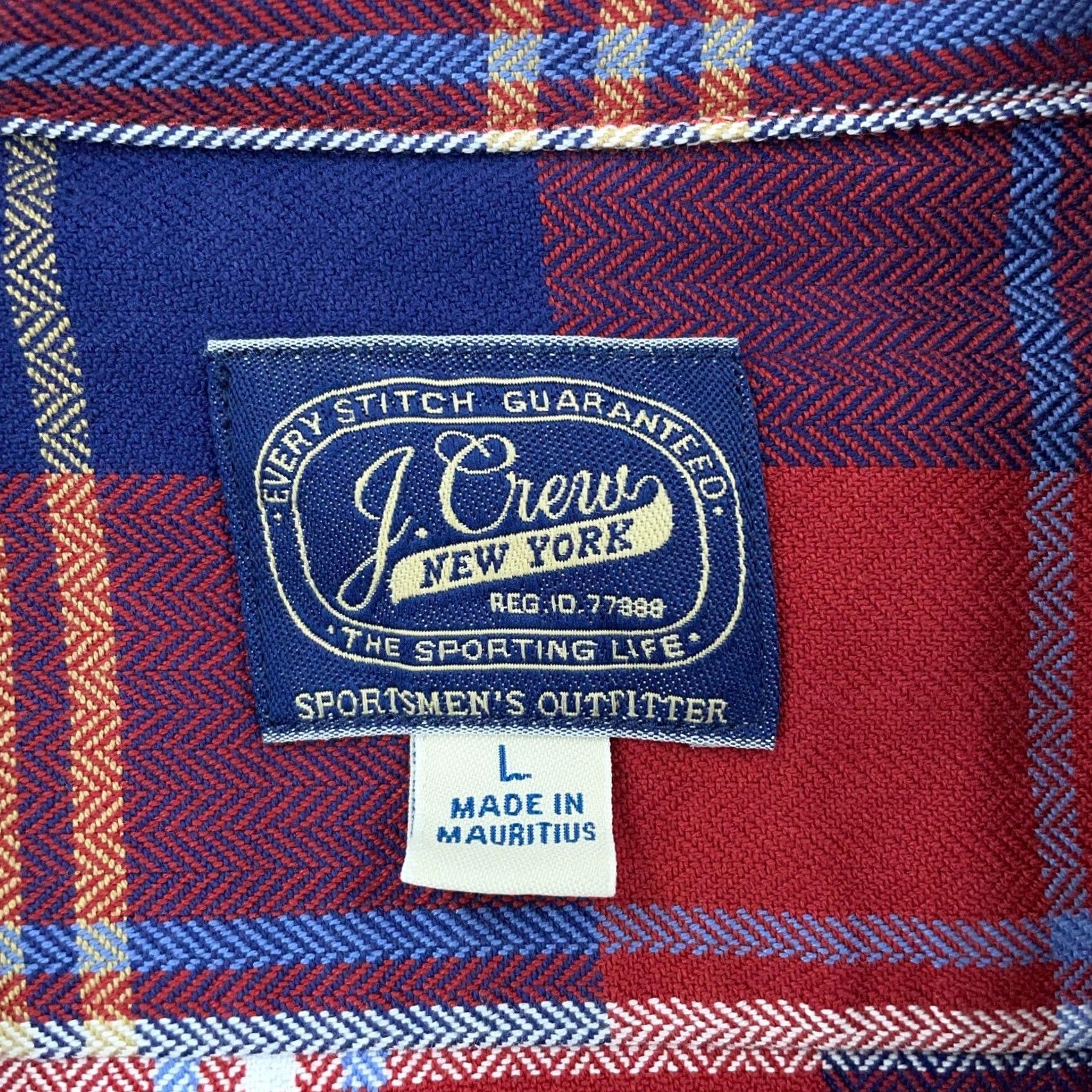 J.Crew J.Crew Shirt Mens Large Plaid Long Sleeve Slim Button Up Collared Red Blue L/S Multicolor Casual Shirt Size US L / EU 52-54 / 3 - 3 Thumbnail