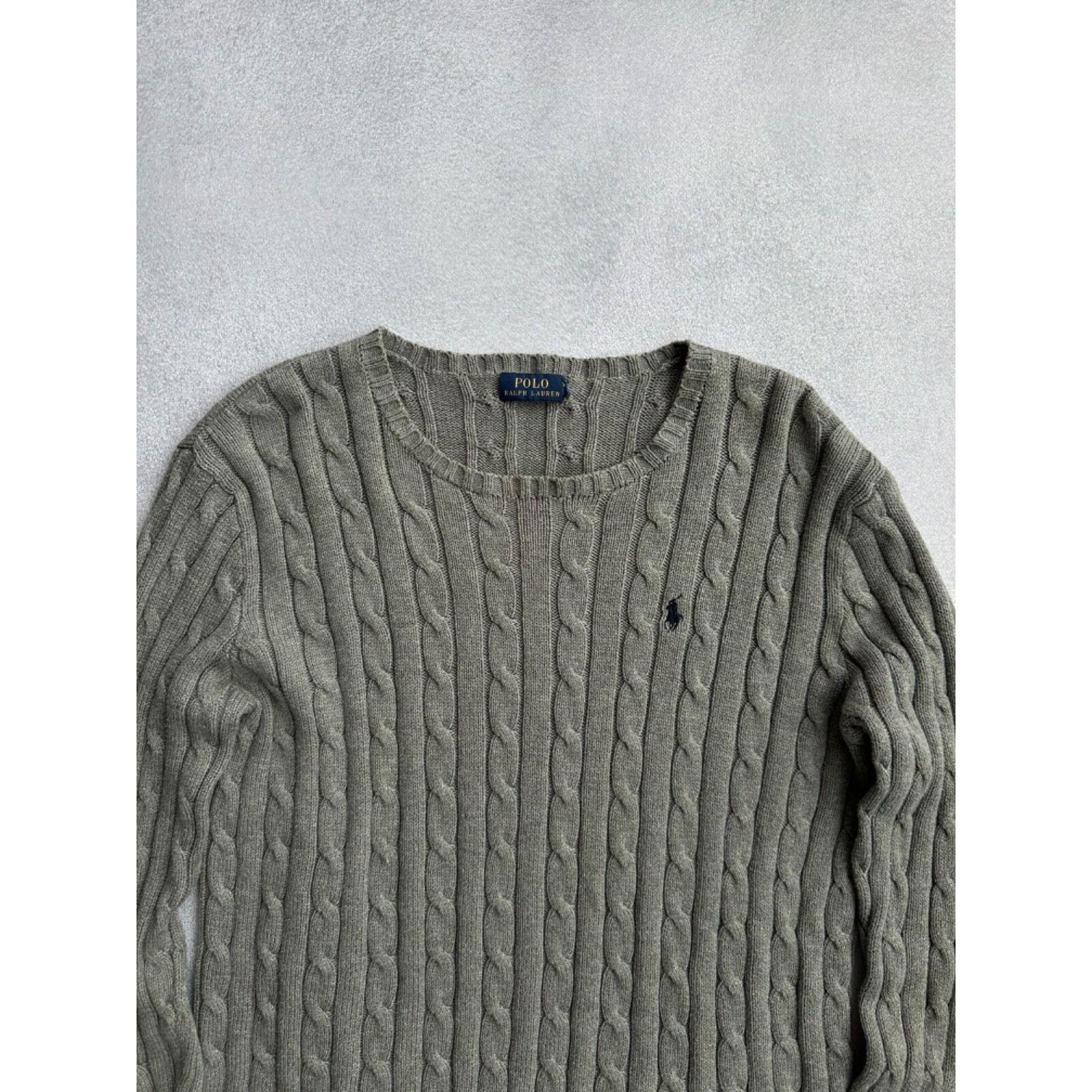 Polo Ralph Lauren VTG Polo Ralph Lauren Cable Knit Woman Dark Grey Sweater Size US L / EU 52-54 / 3 - 6 Thumbnail