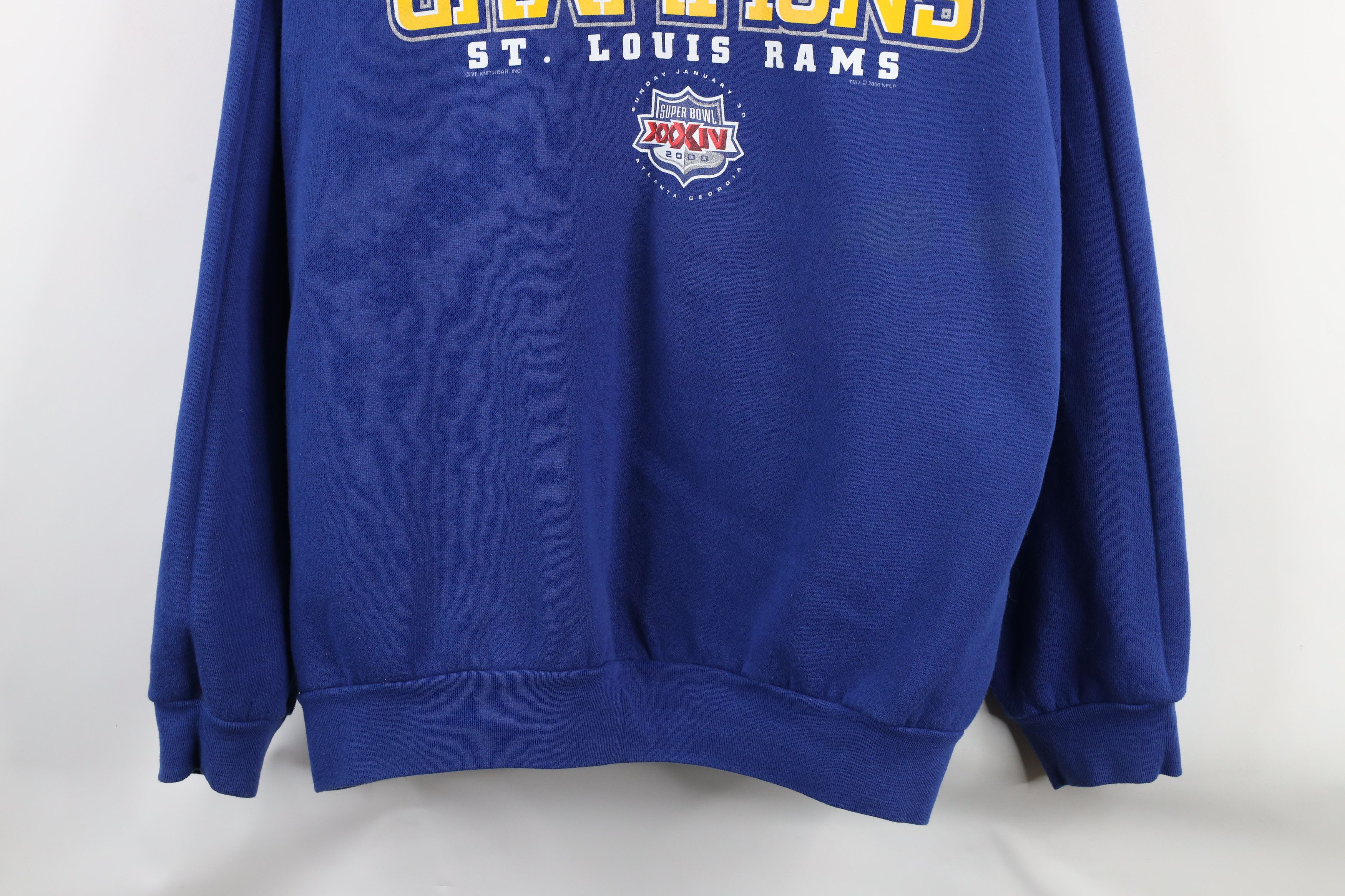 Vintage Vintage XXXIV Champs St Louis Rams Football Sweatshirt Blue Size US XXL / EU 58 / 5 - 3 Thumbnail
