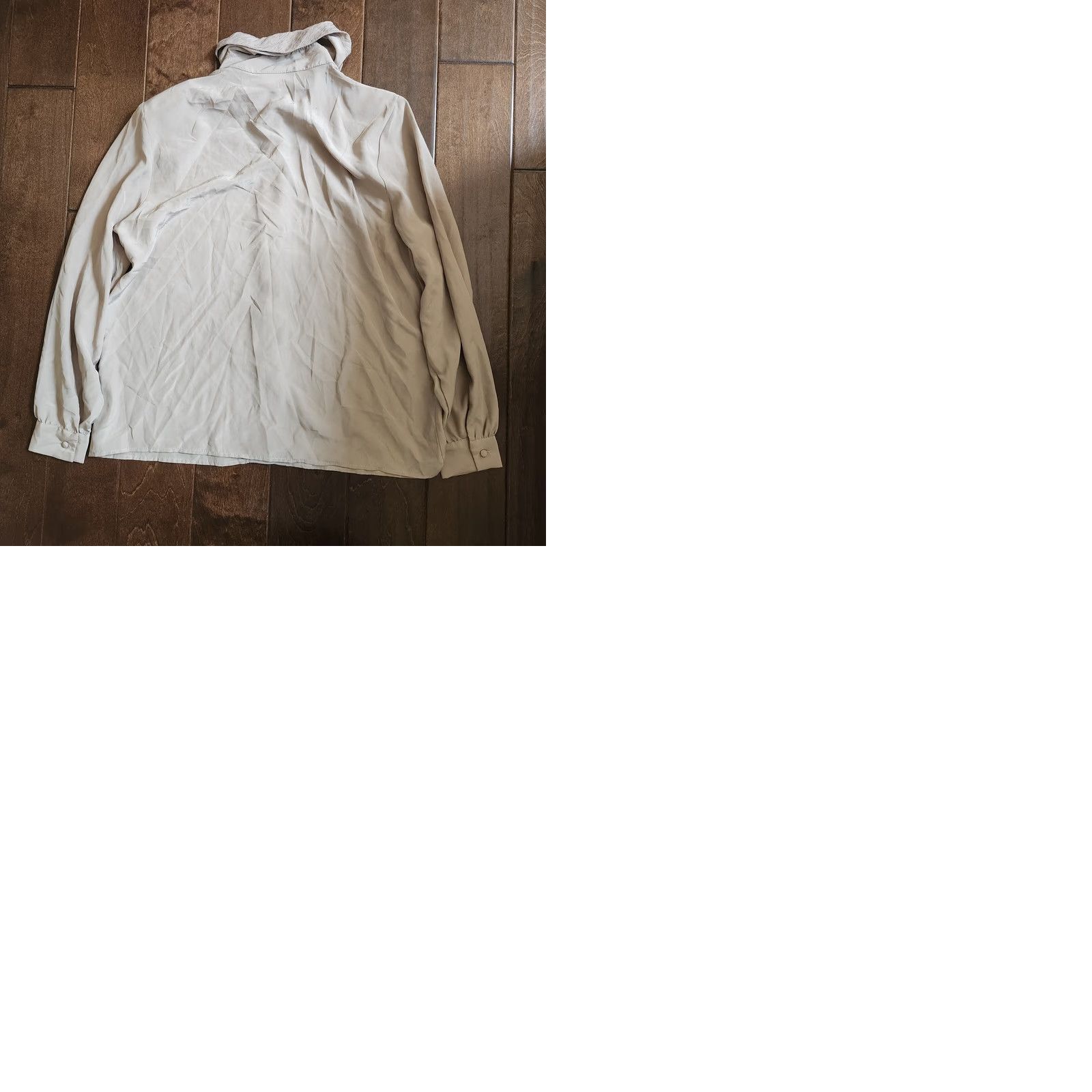 Lee Lauren Lee Blouse Women's Beige High Neck Button Long Sleeve Size 14 Regular 14 Solid Pattern Travel Business Cocktail Party Casual Size XL / US 12-14 / IT 48-50 - 10 Thumbnail