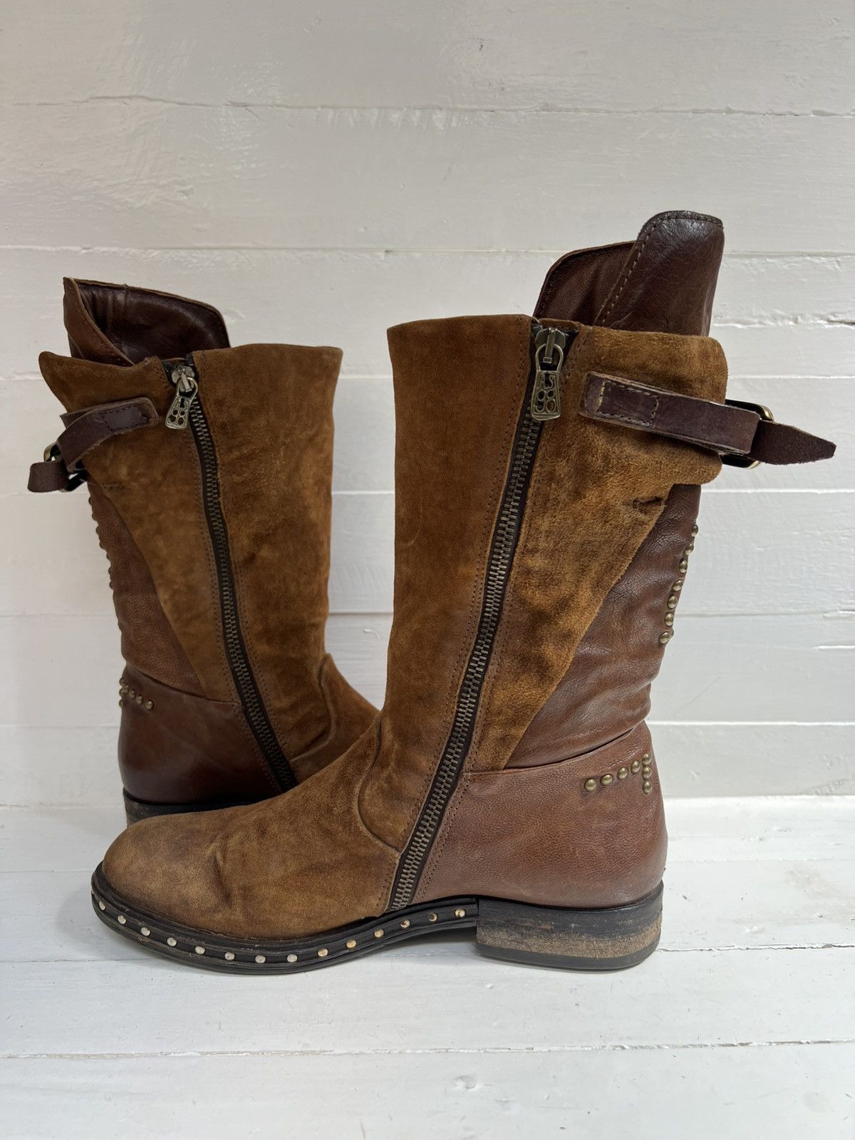 A.S.98 A.S.98 Leather Suede Boho Biker Boot Size US 9 / IT 39 - 7 Thumbnail