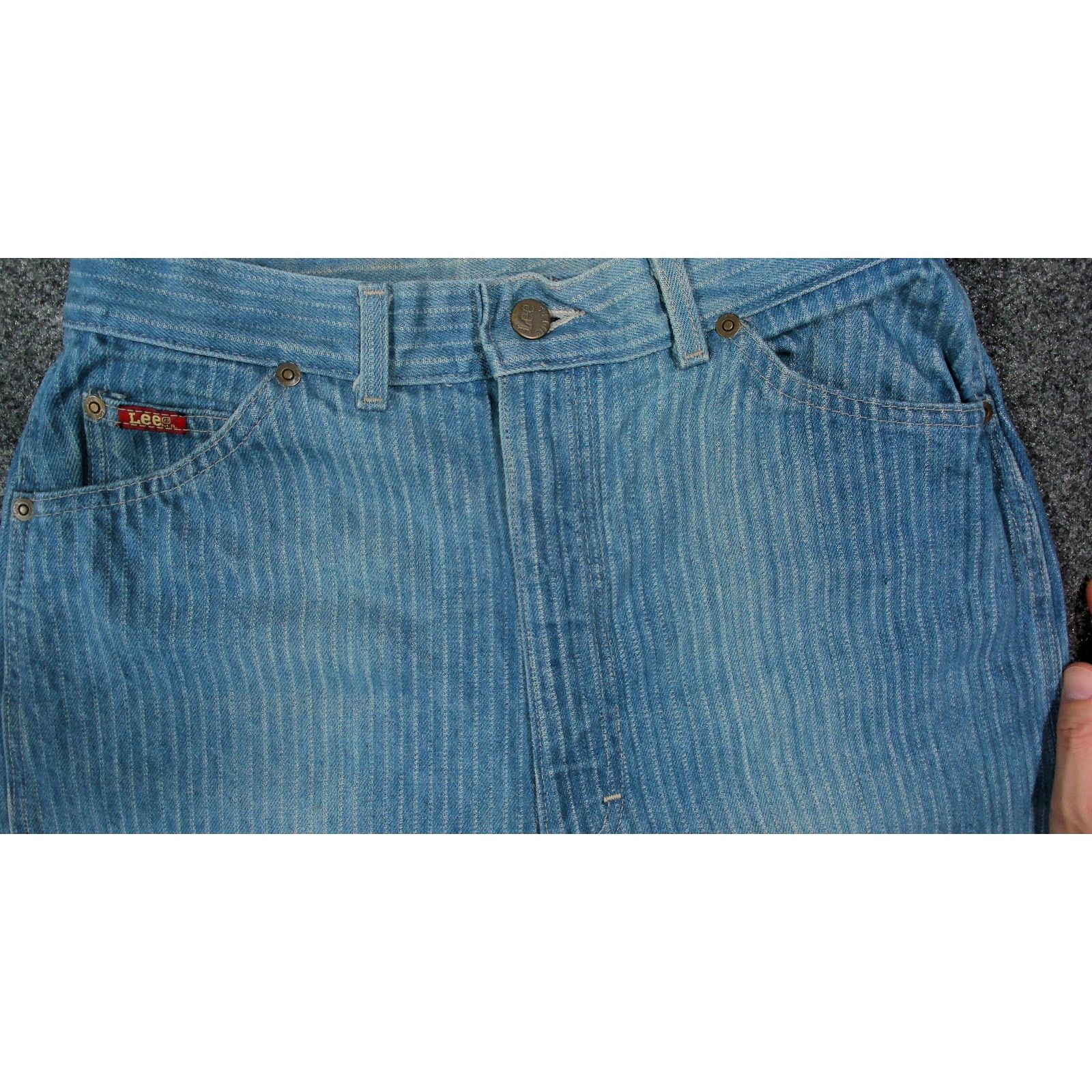 Lee Vintage 1970s Lee Riders Pinstripe Bareback High Rise Denim Size 30" / US 8 / IT 44 - 15 Thumbnail