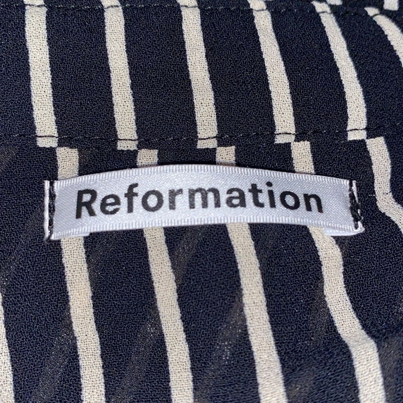 Reformation Reformation Arlington Sheer Striped Blouse Black White S Size S / US 4 / IT 40 - 4 Thumbnail