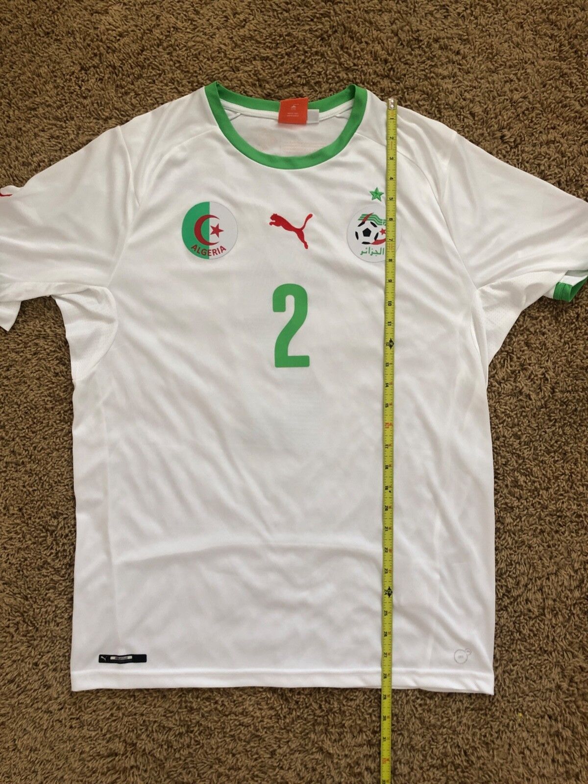 Puma Algeria 2014 PUMA Bougherra White Soccer Jersey Shirt Sz L Size US L / EU 52-54 / 3 - 13 Thumbnail