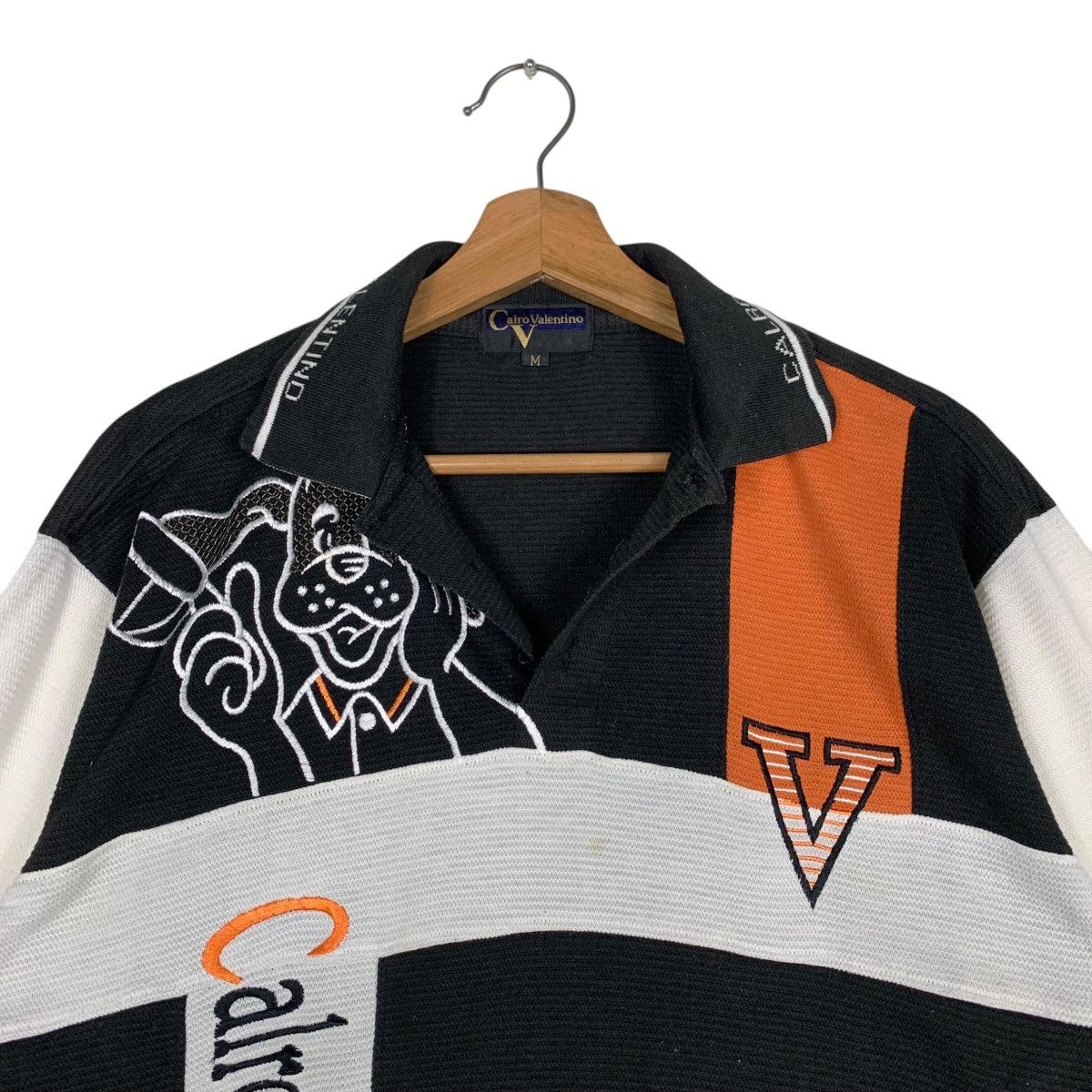 Valentino CALRO VALENTINO Embroidery Big Logo Polo Shirt #1430-C65 Size US M / EU 48-50 / 2 - 11 Thumbnail