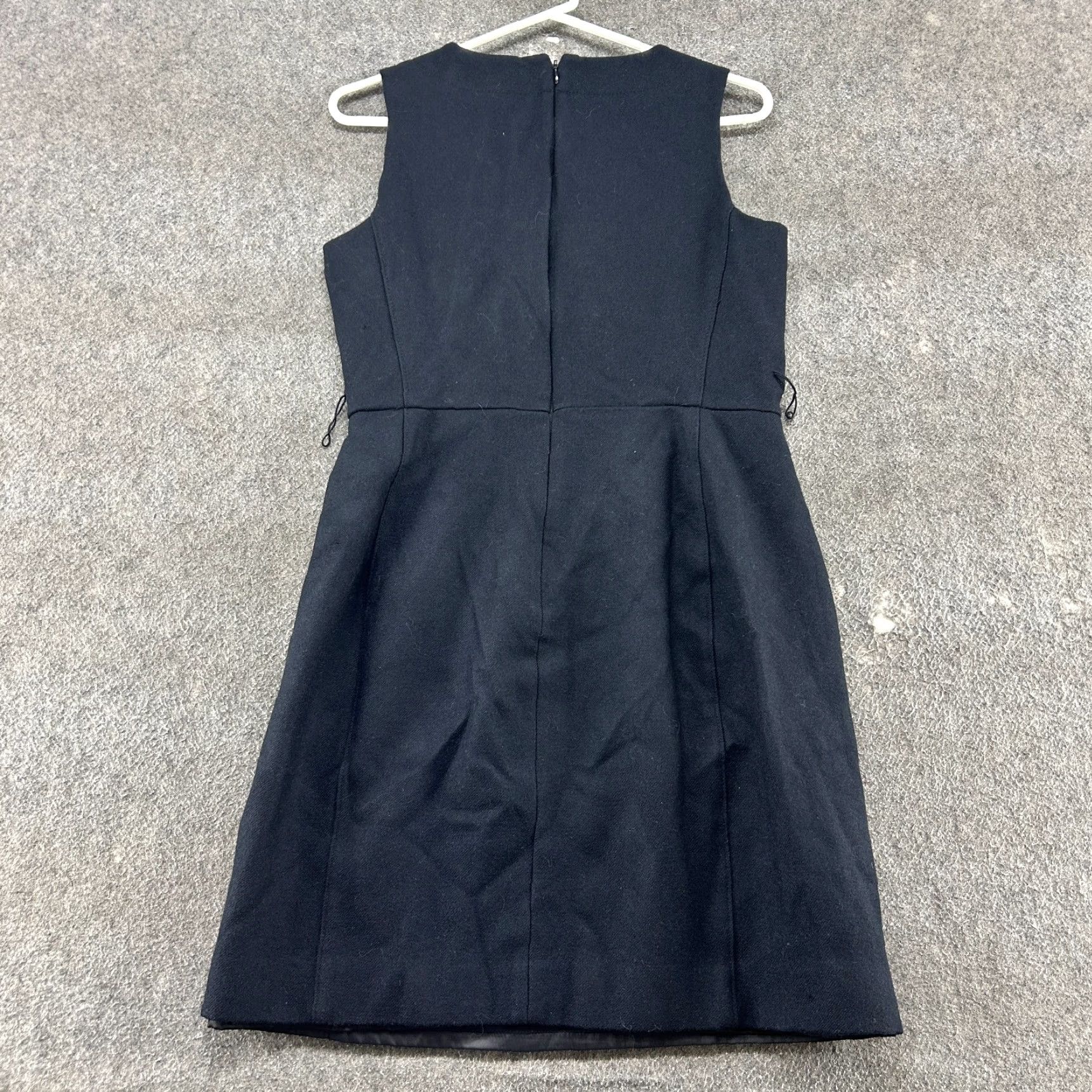 J.Crew VINTAGE J.CREW Dress Women 6 Black Wool Long V-Neck Sleeveless Twill Back Zip Maxi Shirt Dress Size M / US 6-8 / IT 42-44 - 5 Thumbnail