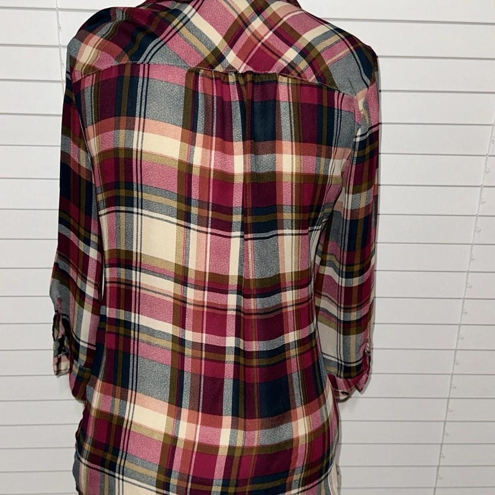 Industry of All Nations Notations Blouse Plaid Sz Small Vintage Size S / US 4 / IT 40 - 2 Thumbnail