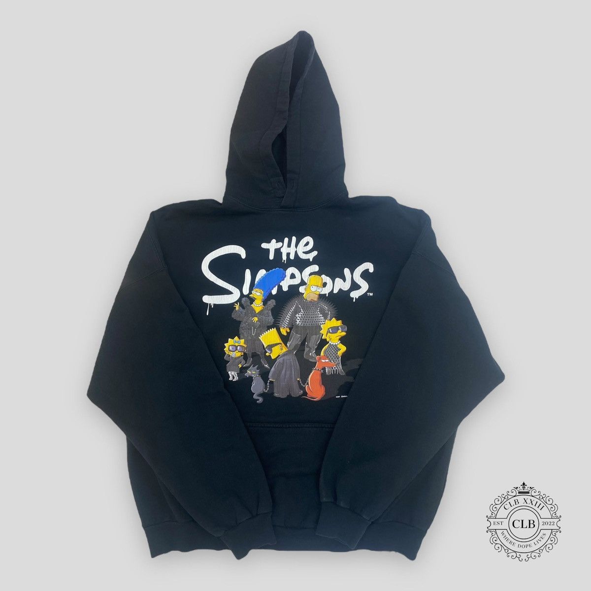 Image of Balenciaga 'the Simpsons' Oversized Sweatshirt - Black, Men's (Size Small)