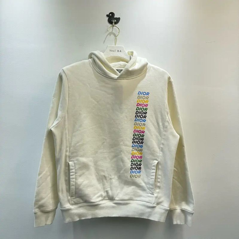 Dior Dior White Cotton Men's Hoodie 0089 Size US S / EU 44-46 / 1 - 1 Thumbnail