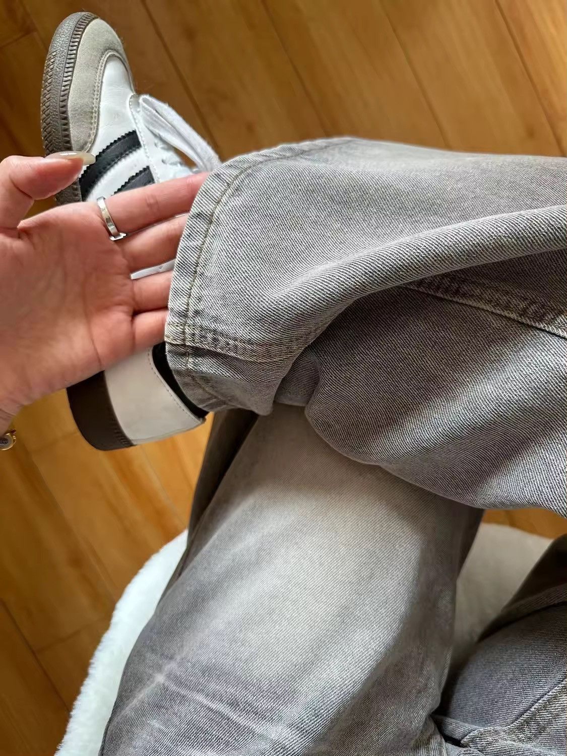 Jean Vintage Baggy Grey Denim Size 30" / US 8 / IT 44 - 4 Thumbnail