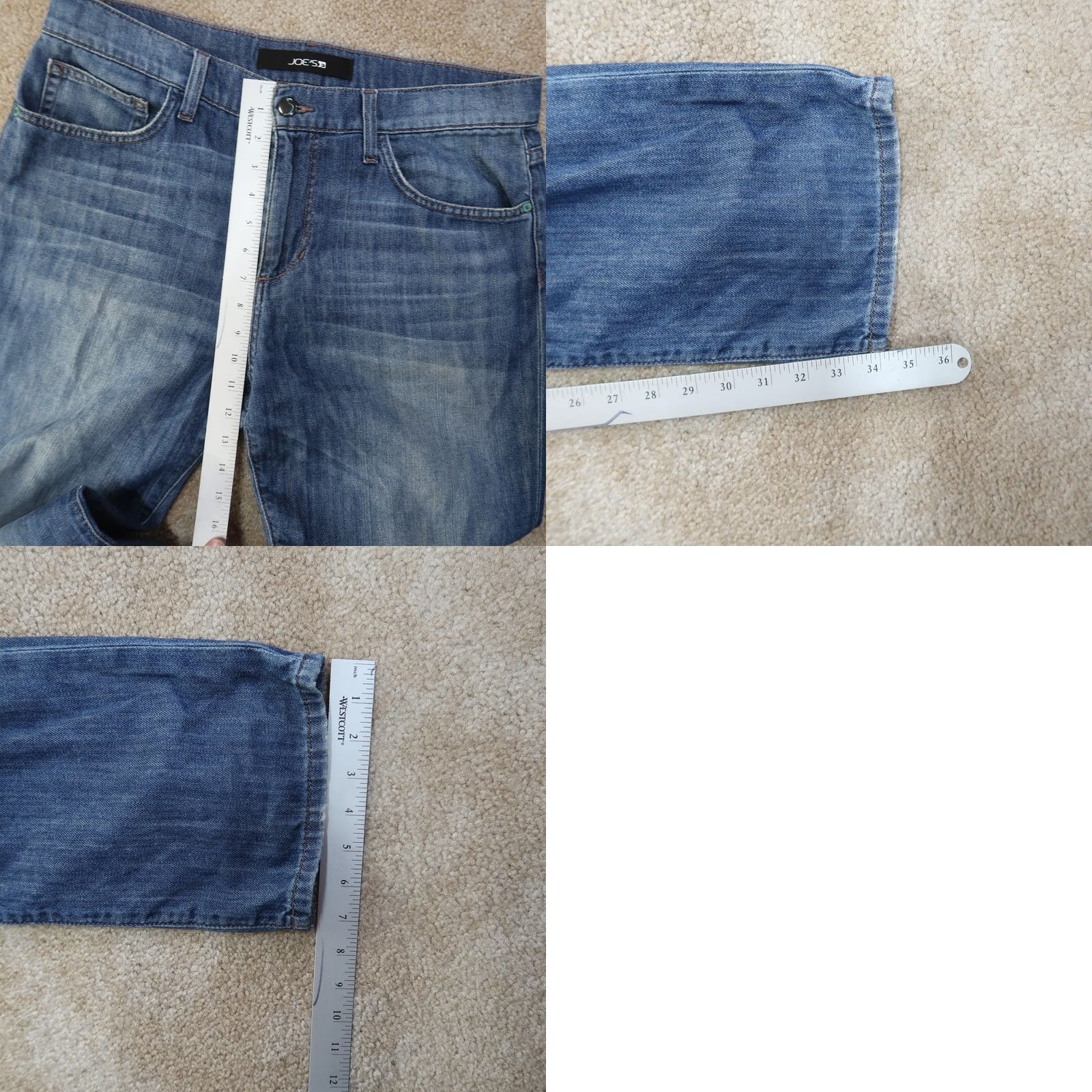 Vintage Joes Jeans Mens 33x34 Blue Straight Leg Denim Jeans Size US 33 - 9 Thumbnail