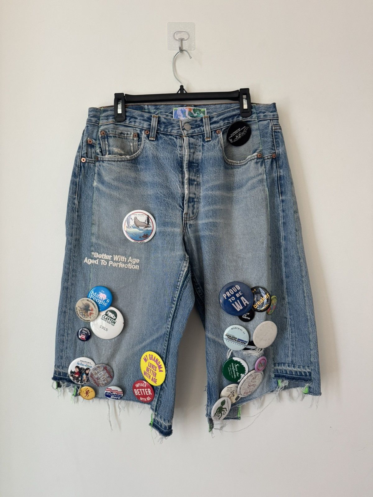 Better With Age Better With Age Pin Denim Shorts Indigo Blue, Size 33 Size US 33 - 1 Thumbnail