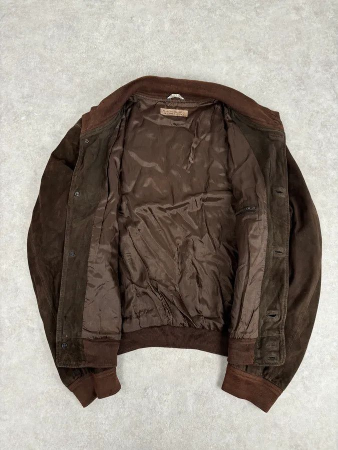 Vintage Massimo Rebecchi Buttoned Brown Suede Leather Jacket Size US L / EU 52-54 / 3 - 7 Thumbnail