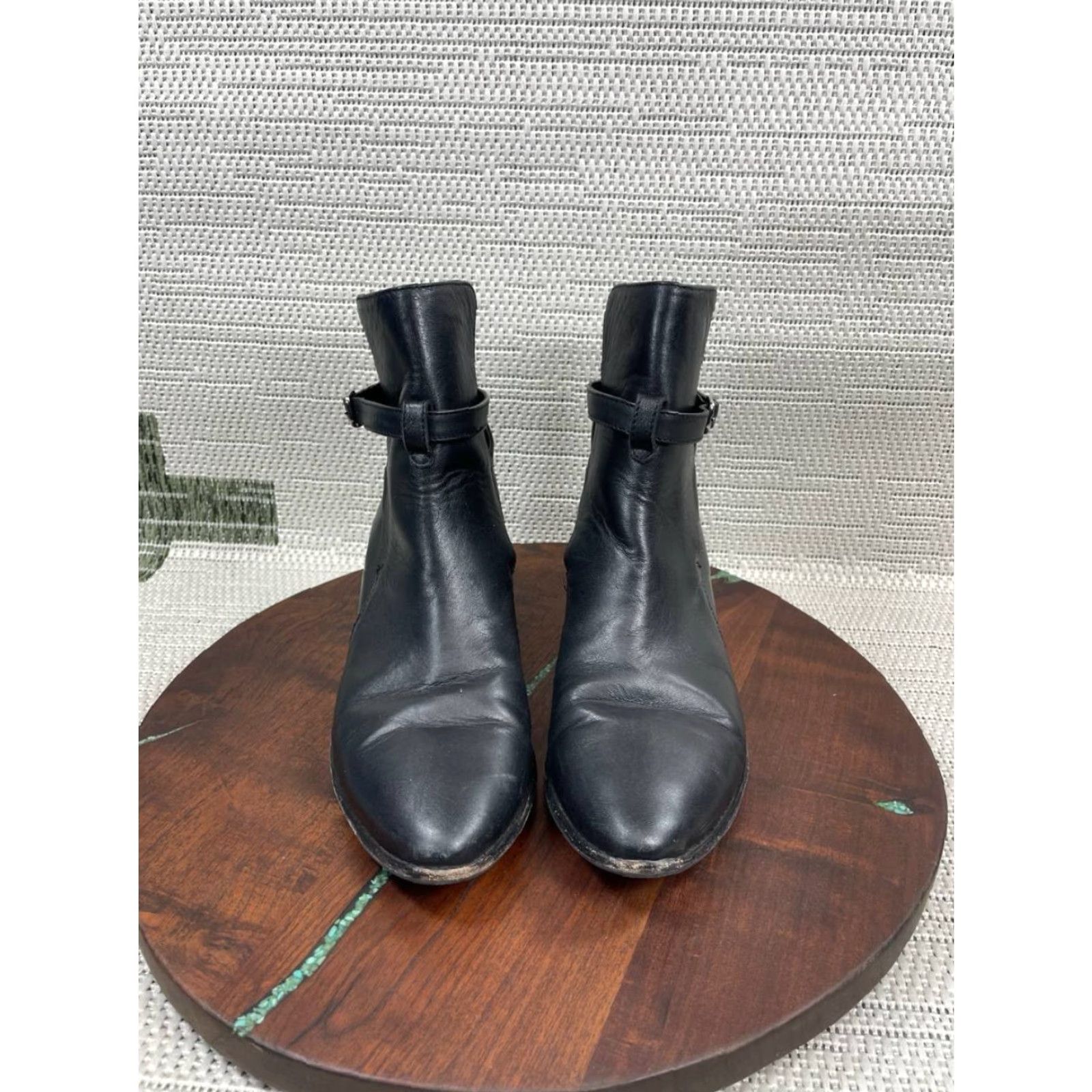 Thursday Boot Company VINTAGE Thursday Boot Company Boot Womens Brown Black Leather Ankle Round Toe Buckle 9.5 US Ladies Size US 8 / IT 38 - 4 Thumbnail