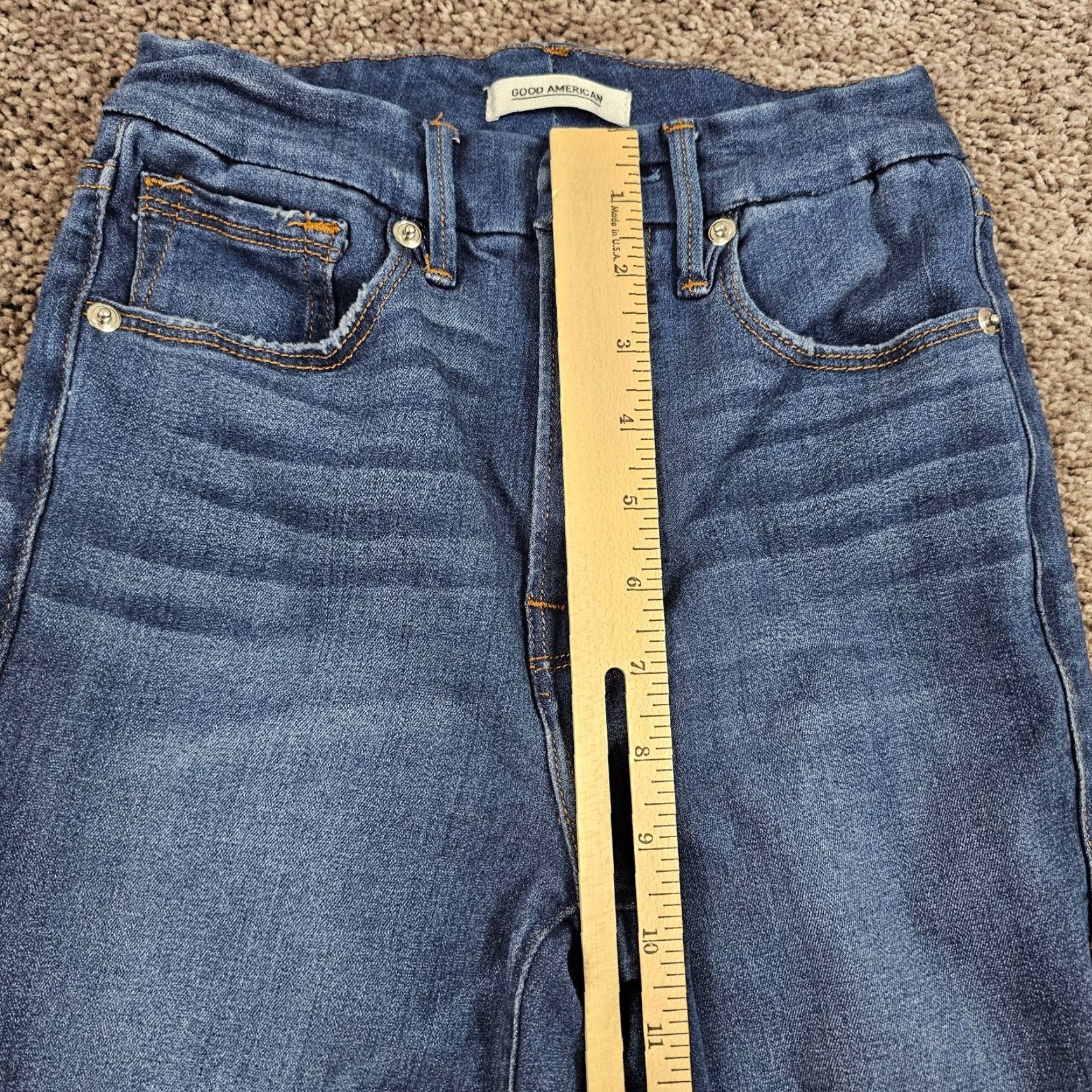 Good American Good American Jeans Women 24 Skinny Mid Rise Distressed Blue Good Waist Stretch 27 Inseam Size 42" / US 20 - 4 Thumbnail