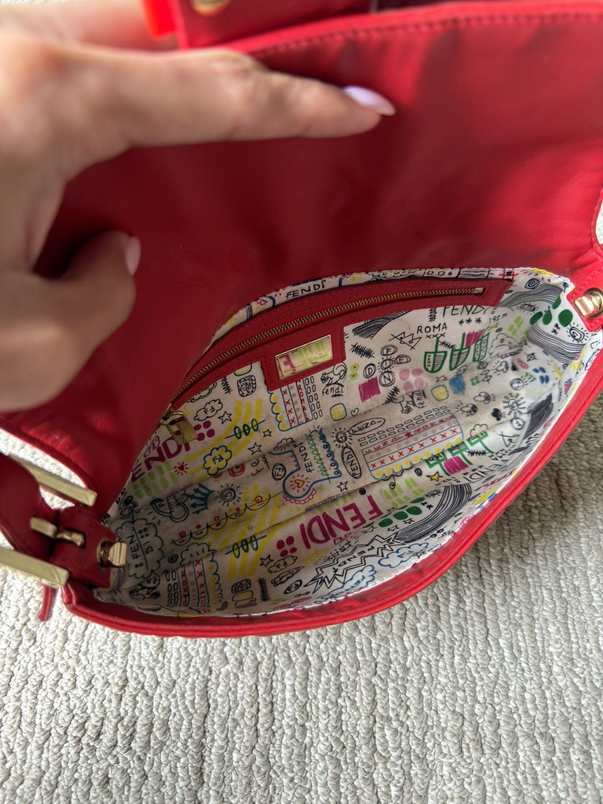 Fendi Fendi Baguette - 1997 Re-edition - Red Nappa Leather - Gold Size ONE SIZE - 16 Thumbnail