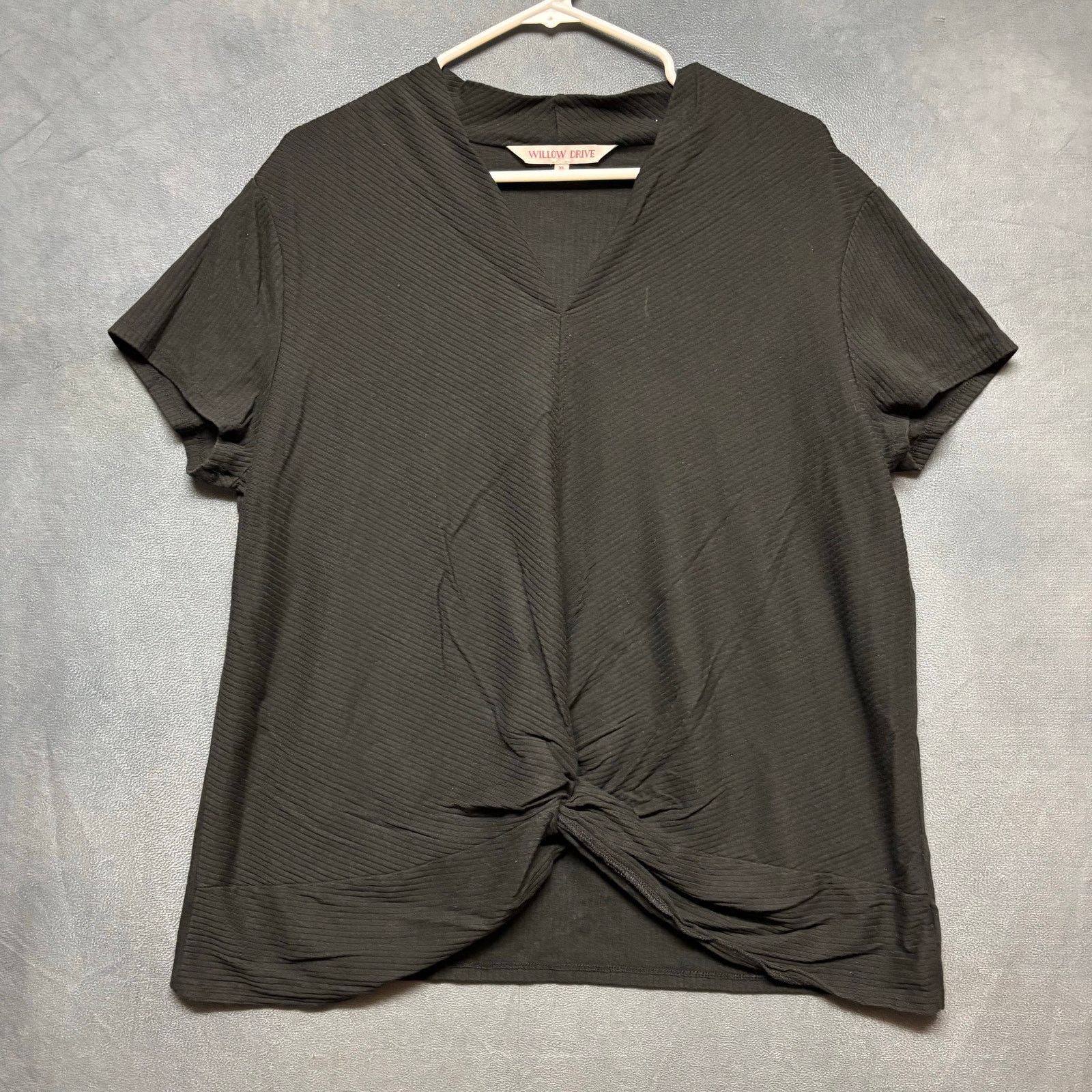 Other Willow Drive Black Ribbed Twist Front Top XL Soft Stretch Size XL / US 12-14 / IT 48-50 - 1 Thumbnail