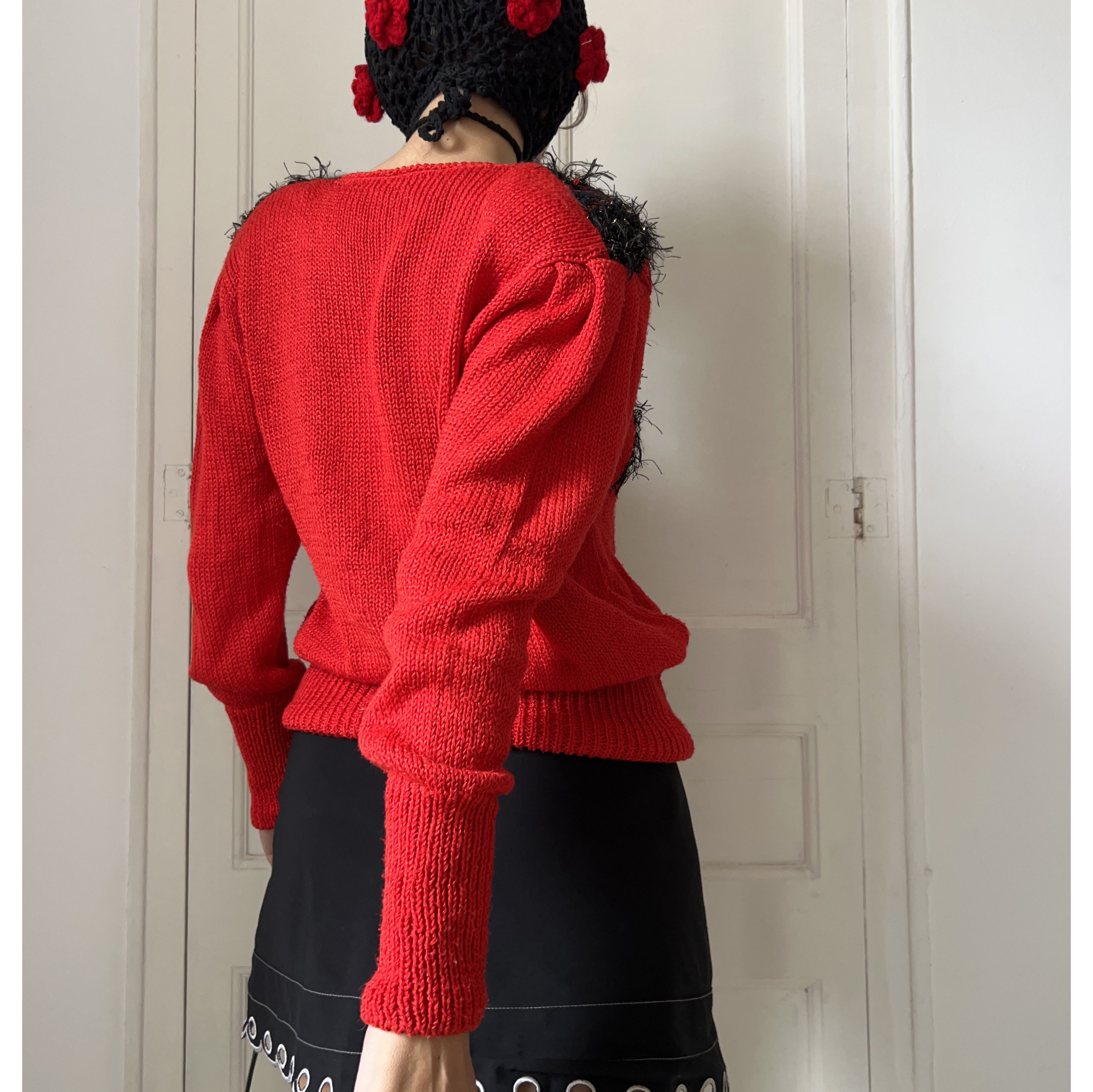 Vintage Vintage 80s Pearl Embellished Sweater Size M / US 6-8 / IT 42-44 - 2 Thumbnail