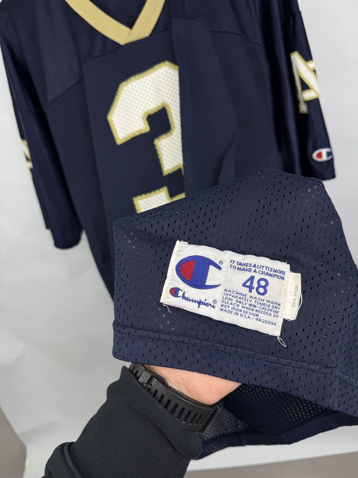 Champion 🇺🇸 Vintage 90s Champion Notre Dame Fighting Irish Jersey USA Size US L / EU 52-54 / 3 - 5 Thumbnail