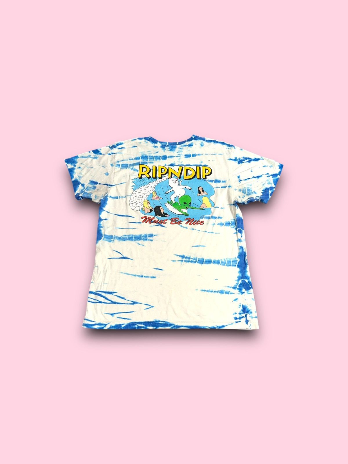 RIPNDIP RipNDip Mens Blue Tie Dye Short Sleeve Must Be Nice Surfing Size US M / EU 48-50 / 2 - 3 Thumbnail