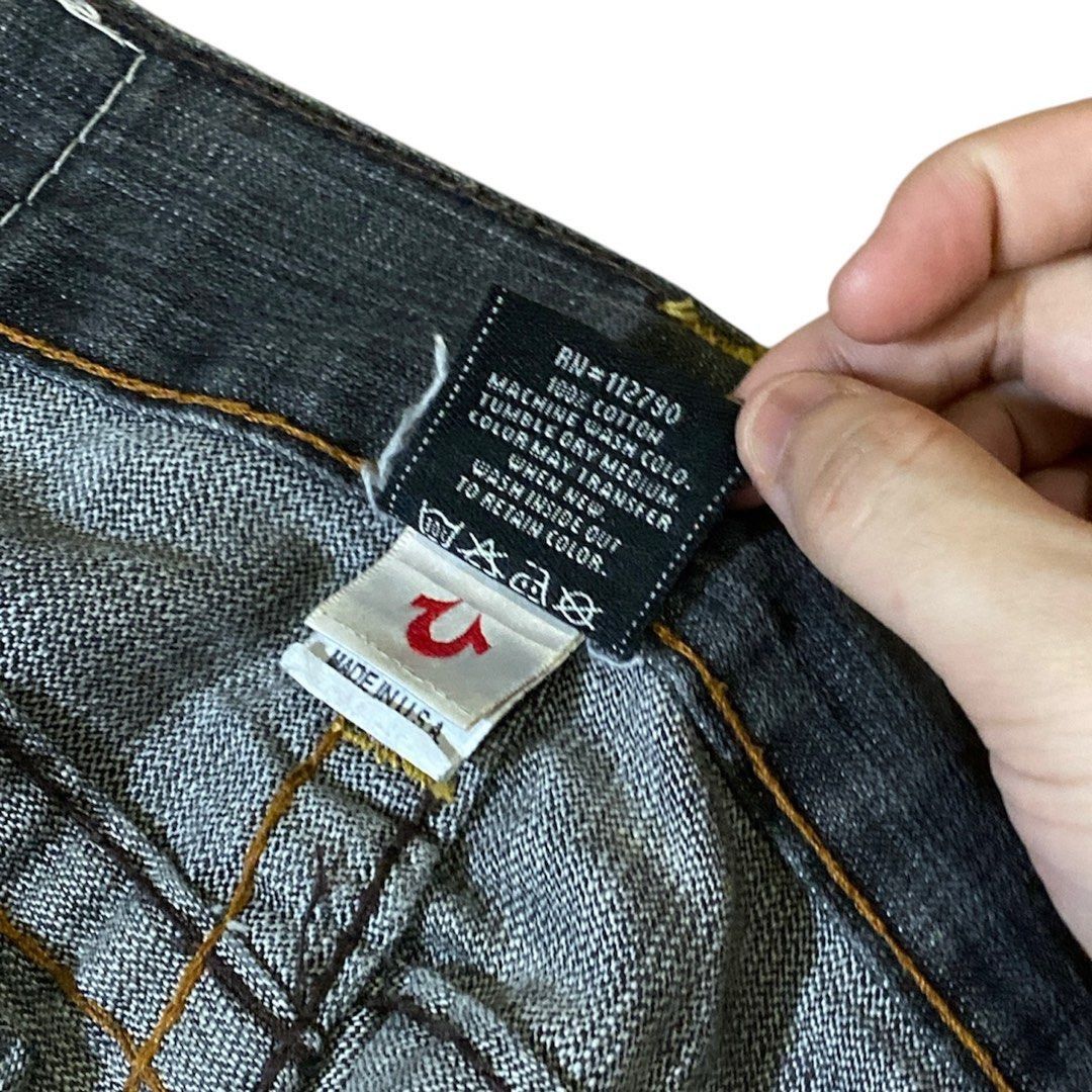 If Six Was Nine Vintage True Religion Joey Distressed Denim Flared Jeans Size US 35 - 9 Thumbnail