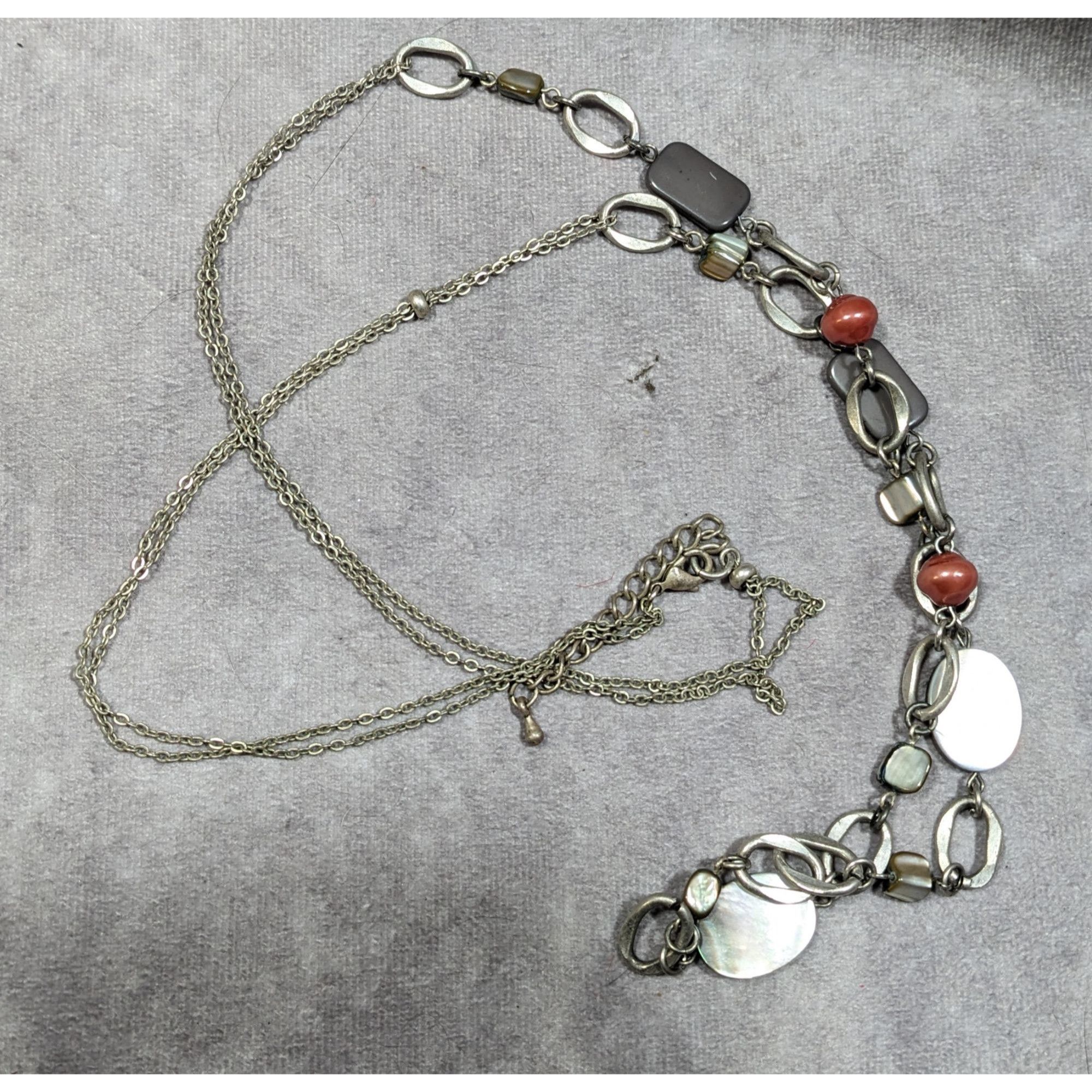 Other Boho Chic Shell And Pearl Accented Long Chain Link Necklace Size ONE SIZE - 8 Thumbnail