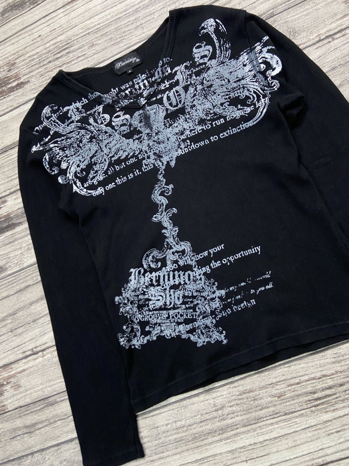 Japanese Brand × Le Grande Bleu (L.G.B.) 🔥Bernings Sho🔥 Y2K Japan Punk Poem Wings Thermal Size US M / EU 48-50 / 2 - 7 Thumbnail
