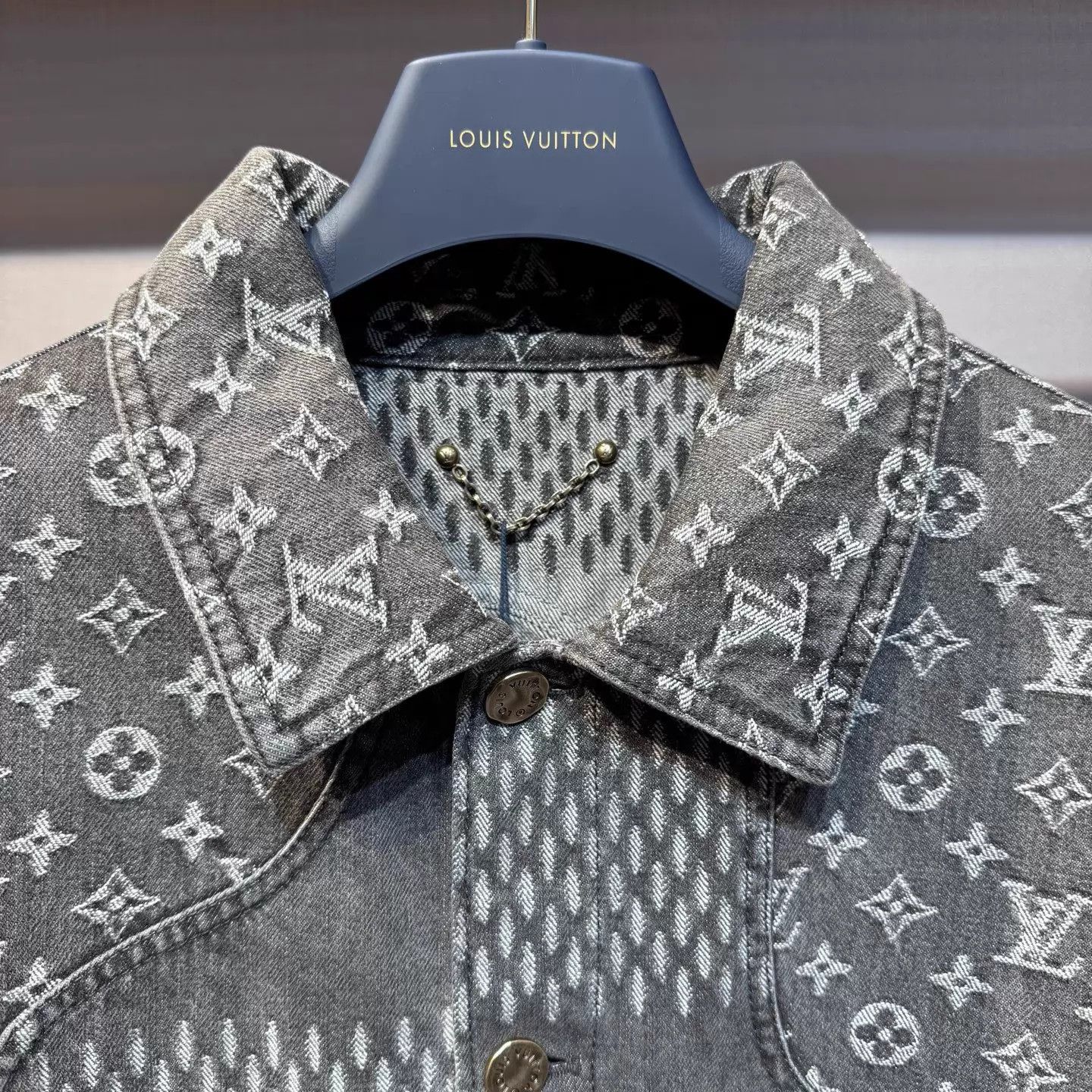 Louis Vuitton Louis Vuitton x Nigo Denim Jacket Gray 48 Size US M / EU 48-50 / 2 - 2 Thumbnail