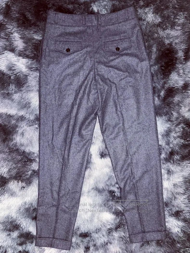 Brunello Cucinelli Brunello Cucinelli Gray Wool Flannel Trousers. Size US 30 / EU 46 - 3 Thumbnail