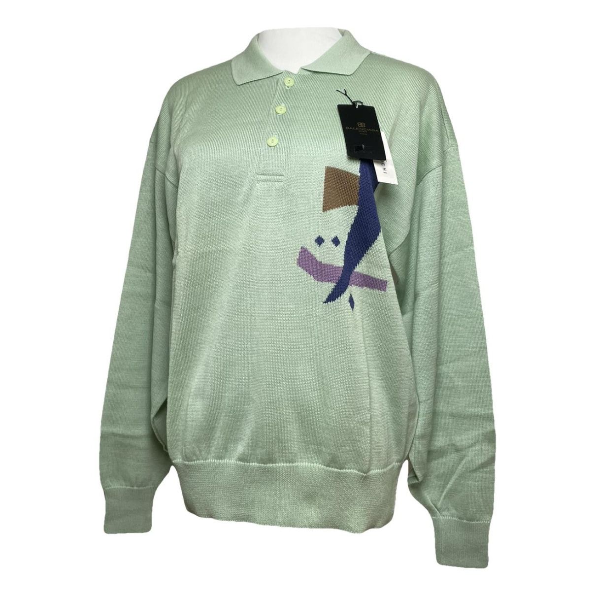 Balenciaga Green Linen Knitwear & Sweatshirt Size M / US 6-8 / IT 42-44 - 1 Thumbnail