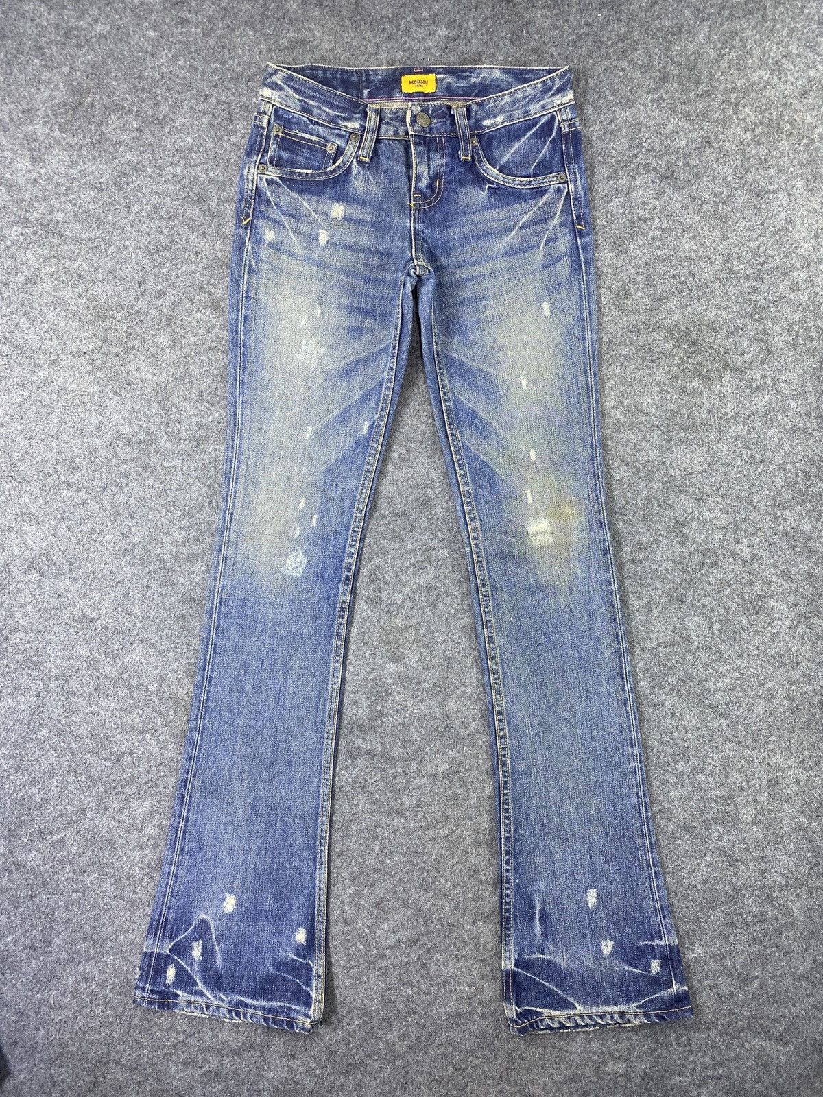 Japanese Brand × MOUSSY Moussy Distressed Flare Blue Wash Jeans- J1106 Size 27" / US 4 / IT 40 - 1 Thumbnail