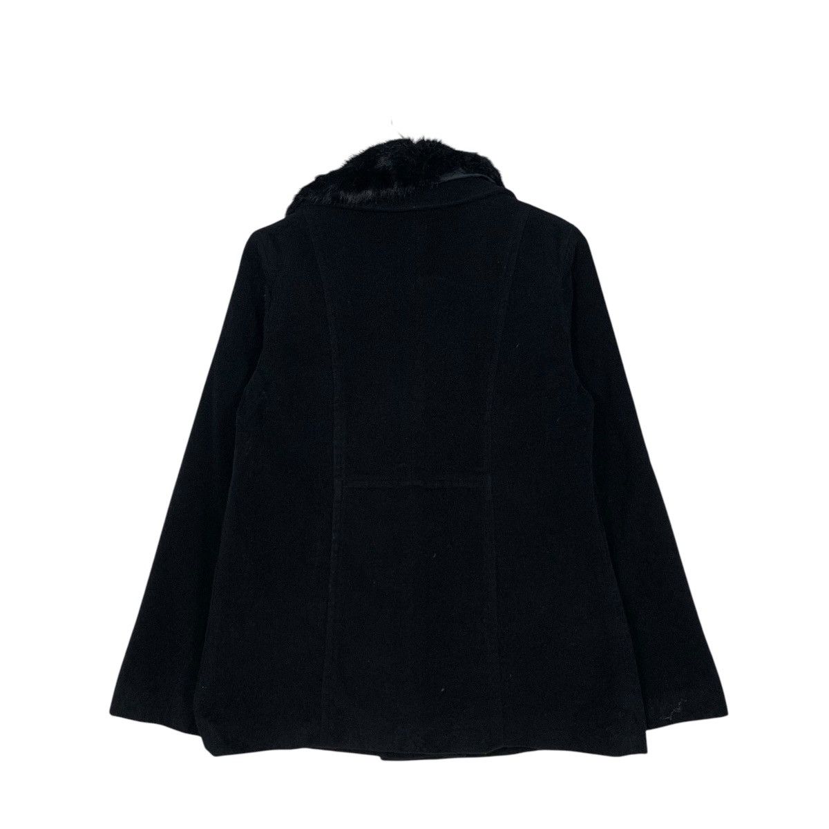 Sonia Rykiel SONIA RYKIEL Double Breast Wool Coat Fur Neck #1839-C80 Size S / US 4 / IT 40 - 7 Thumbnail